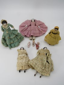 2 BOX LOT CHINA & ALL BISQUE DOLLS: