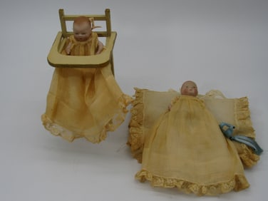 (2) GRACE S. PUTNAM 4 IN. BISQUE BYE-LO BABY DOLLS