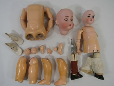 LOT MECHANICAL WALKING DOLL W/ UNSTRUNG DOLL: