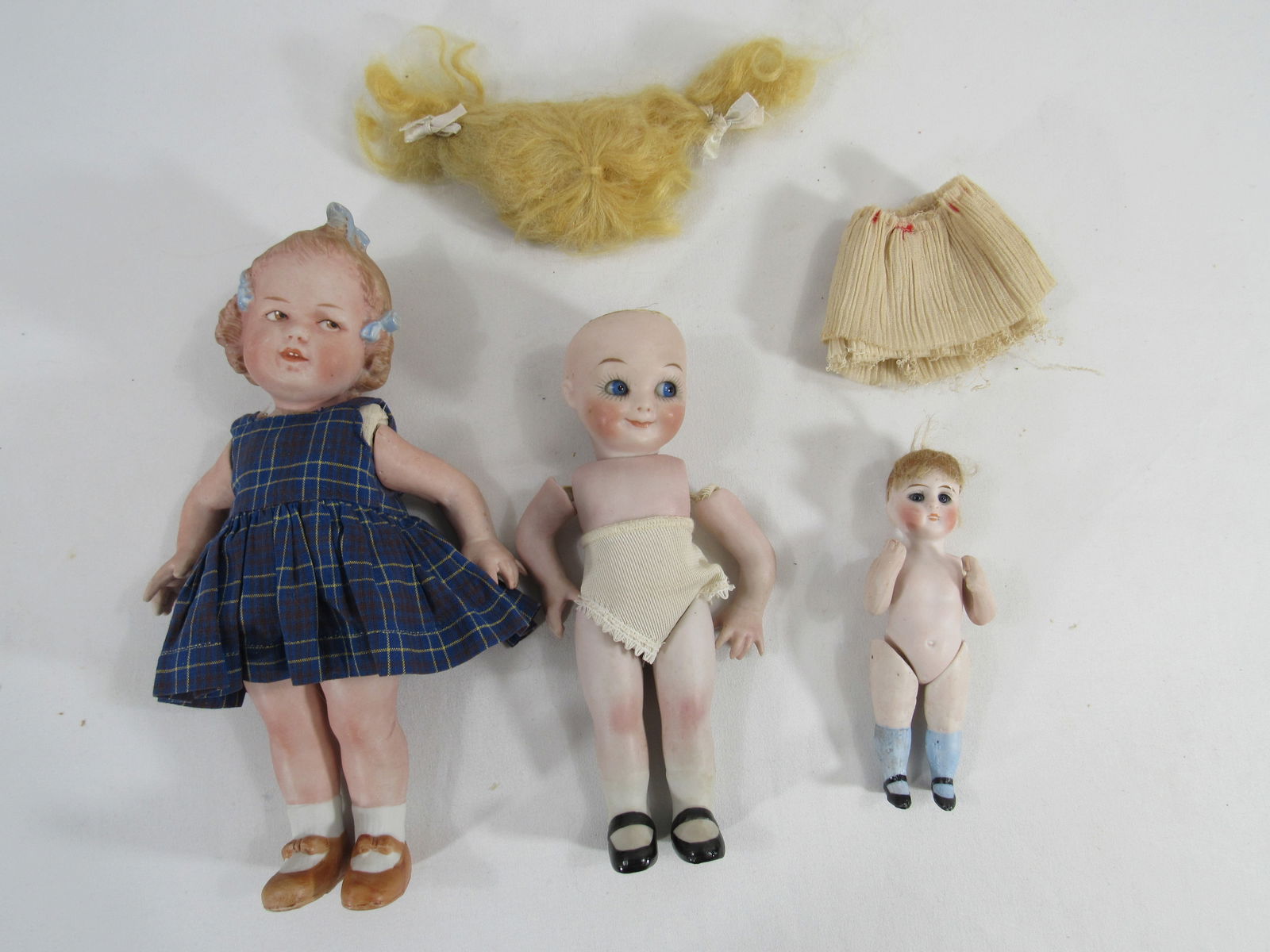 3 ALL BISQUE DOLLS: (1 of 3)