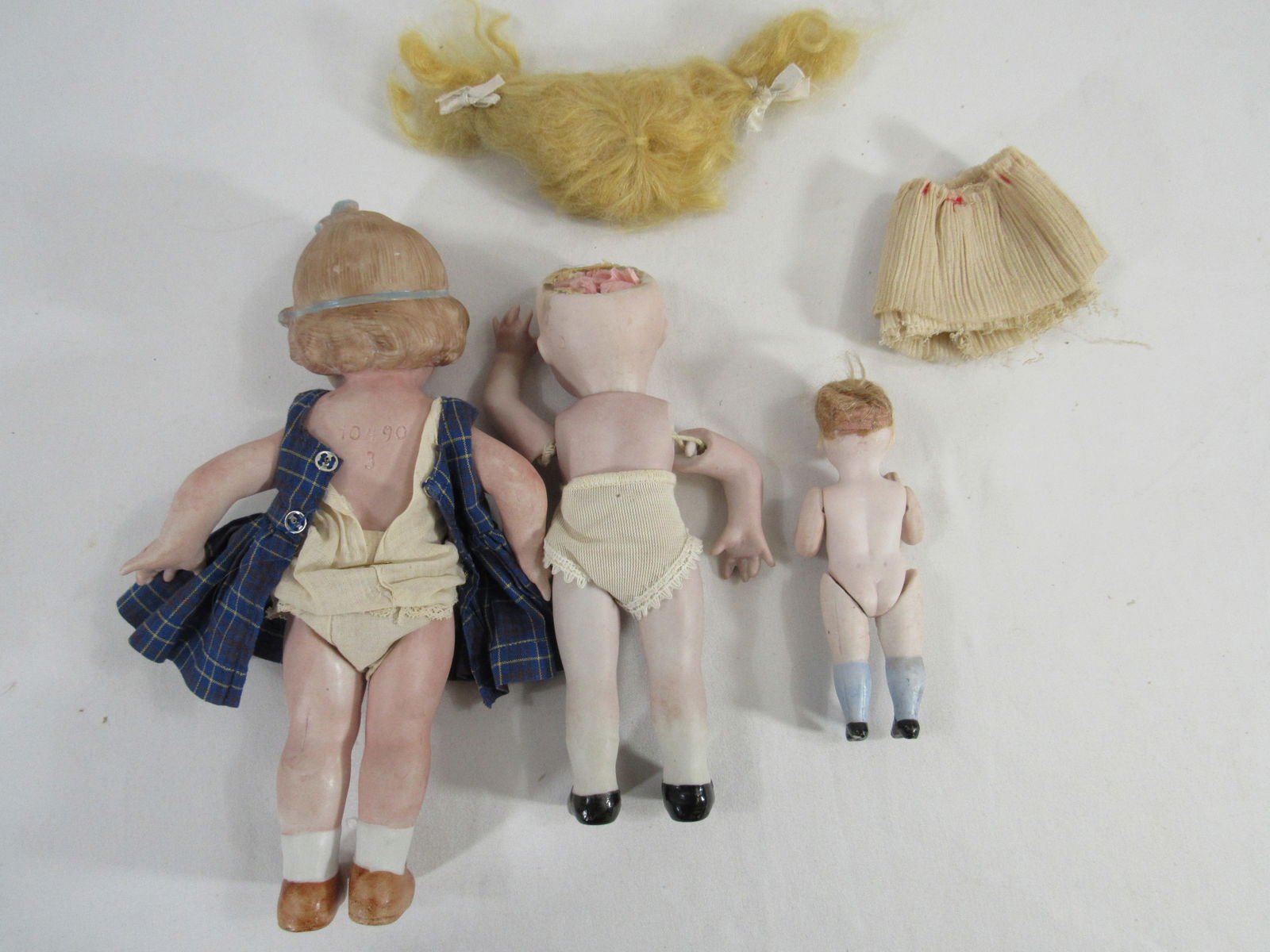3 ALL BISQUE DOLLS: - 2