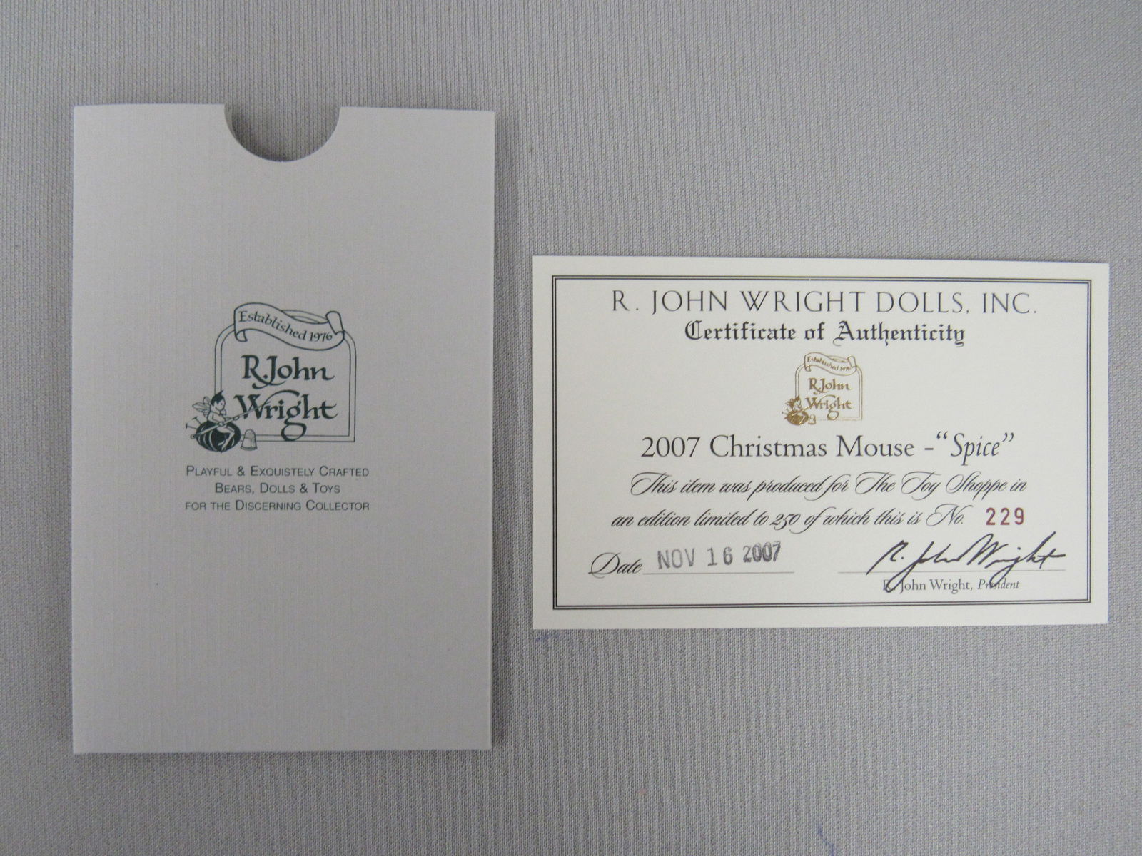 R. JOHN WRIGHT CHRISTMAS MOUSE "SPICE": - 7