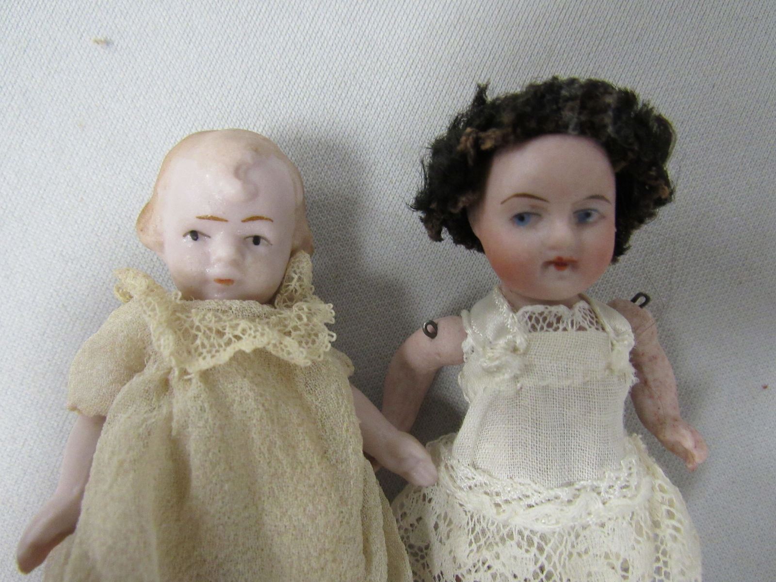 6 SMALL ALL BISQUE DOLLS: - 5
