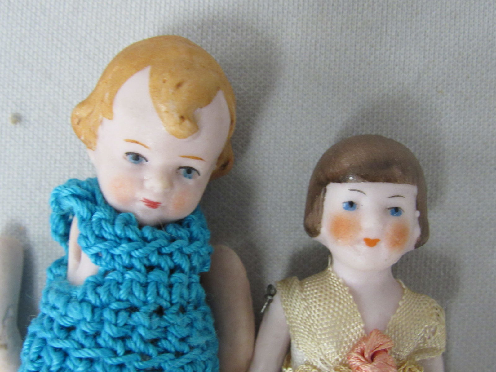 6 SMALL ALL BISQUE DOLLS: - 8