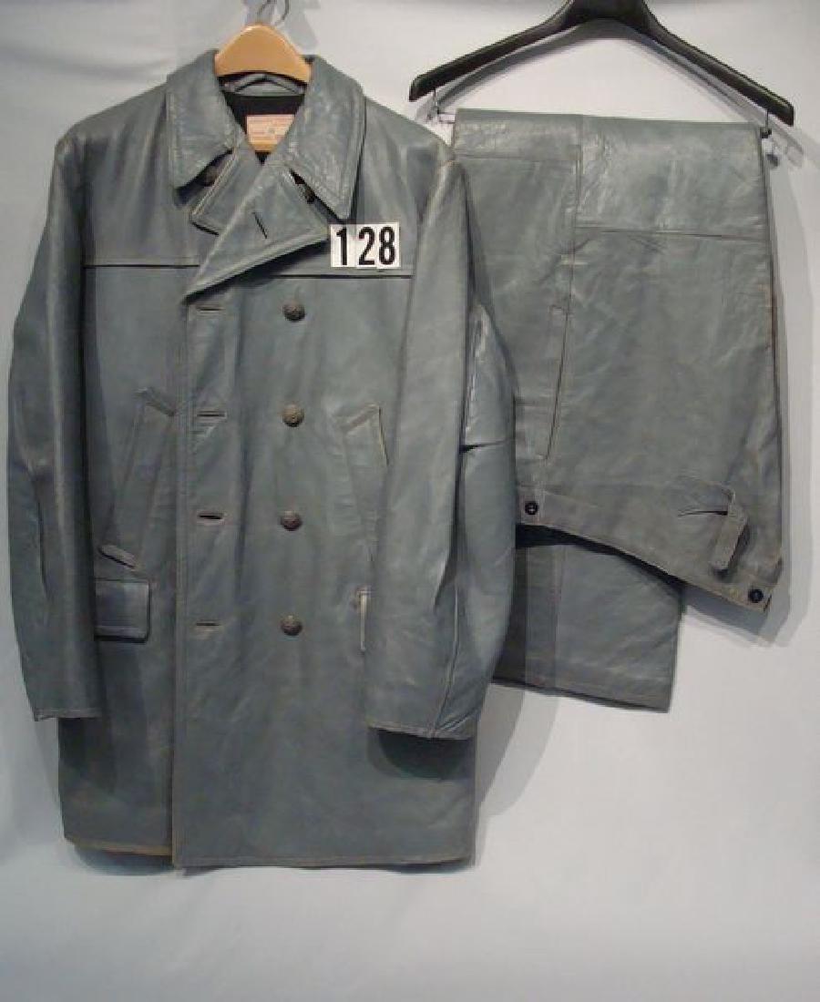 W.W. II GERMAN U-BOAT LEATHER JACKET & PANTS, (1 of 9)