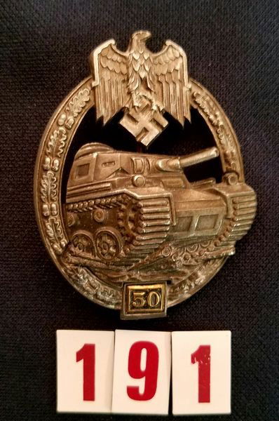 W.W. II GERMAN PANZER ASSAULT BADGE (1 of 2)