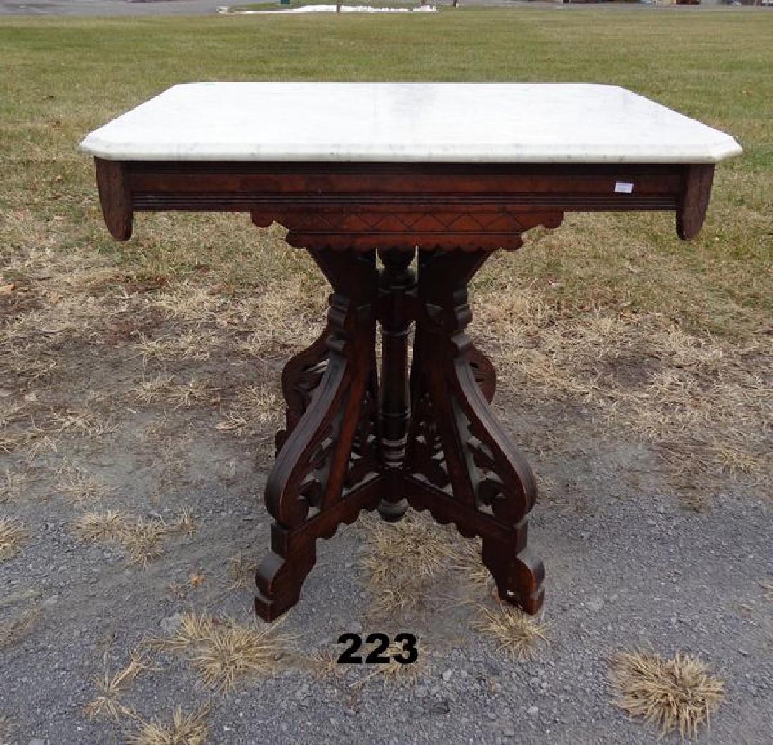 ANTIQUE VICTORIAN ERA WHITE MARBLE TOP (1 of 2)