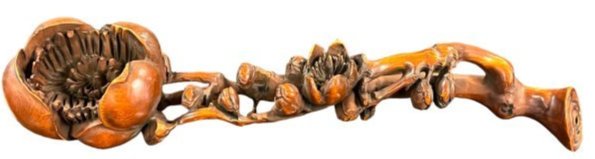 Chinese Carved Box Wood Scholars Item Ruyi Scepter (1 of 8)