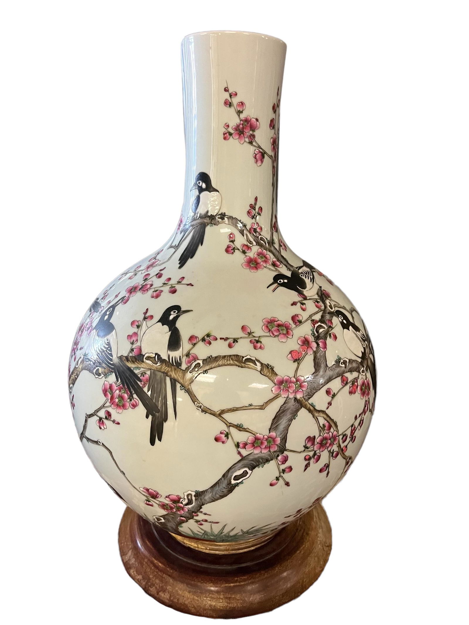 Large Chinese Hand Enamel Painted Porcelain Vase (1 of 8)