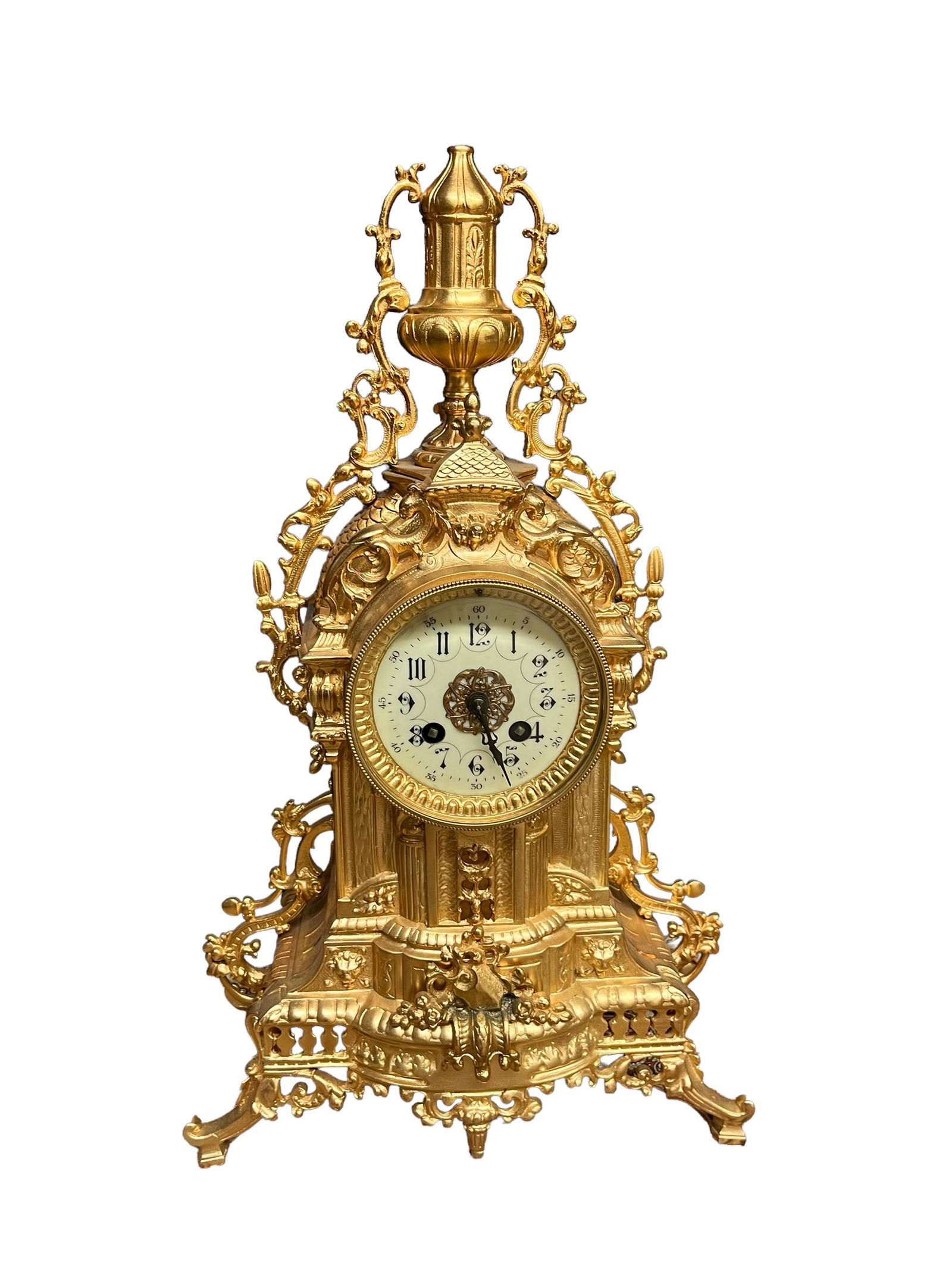 French Gilt Bronze Mantle Clock (1 of 7)