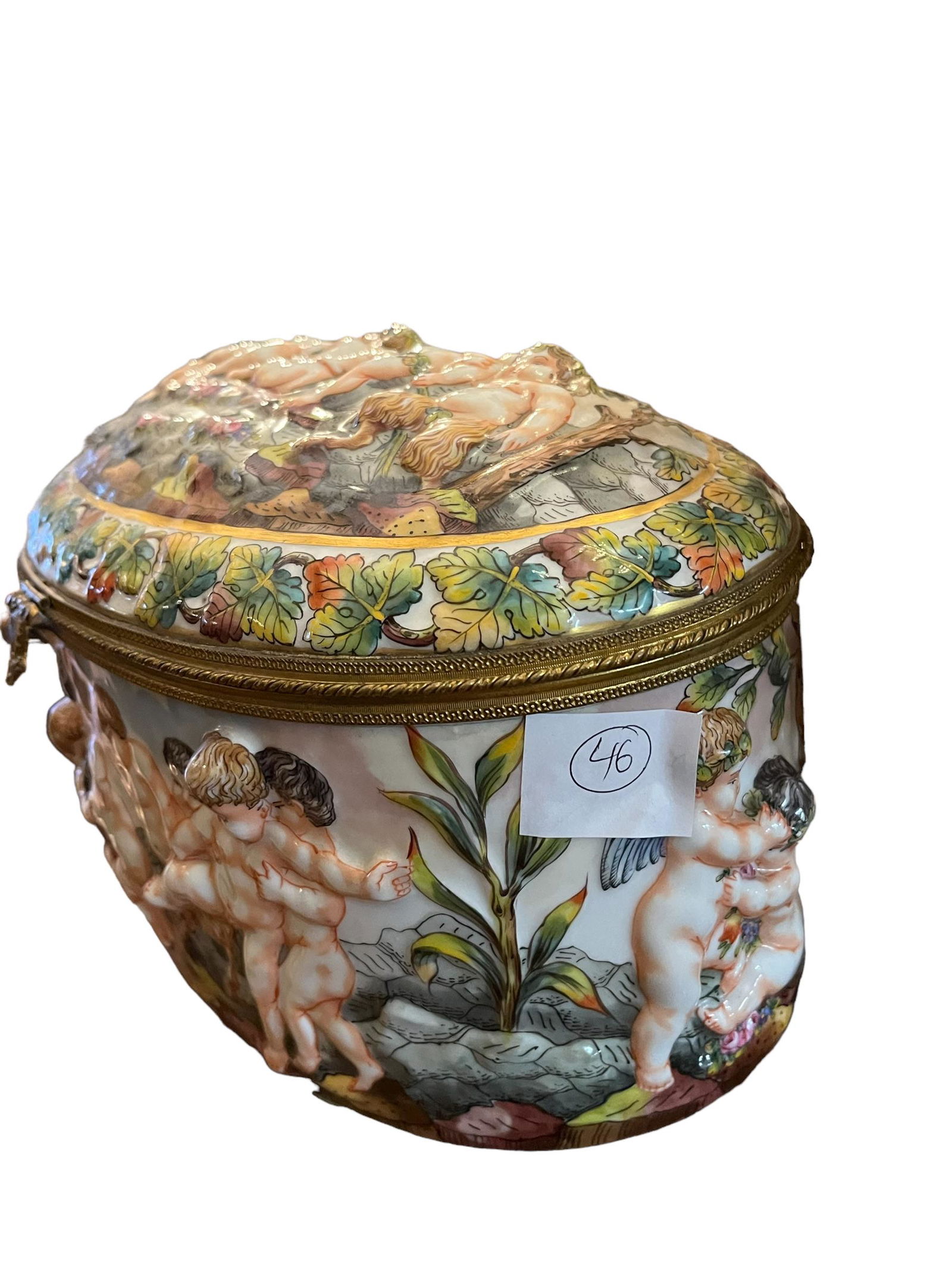 19th C. Cape de monte Porcelain lidded box (1 of 6)