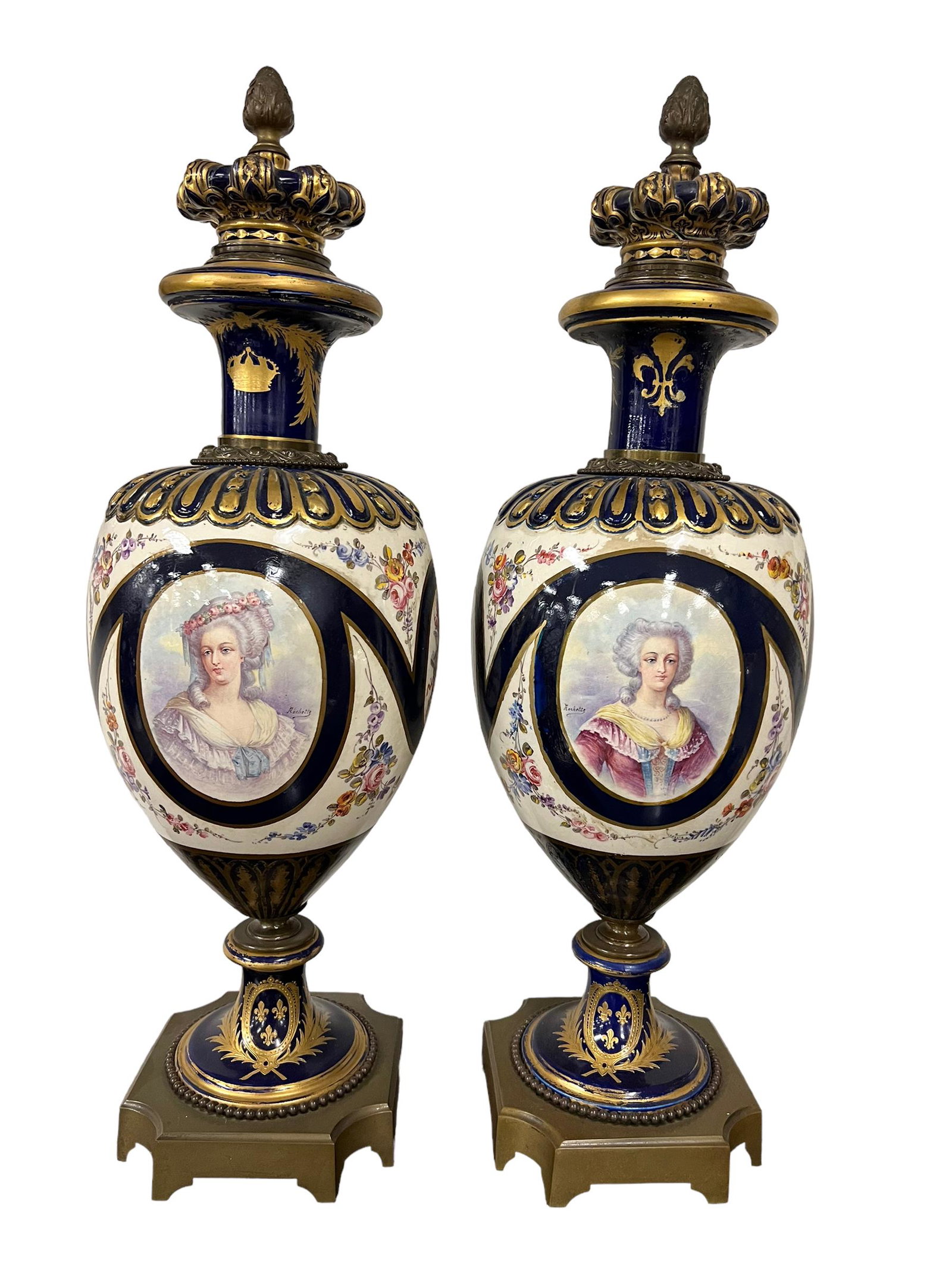 Pair of 18th Century Sevres Porcelain Vases (1 of 14)