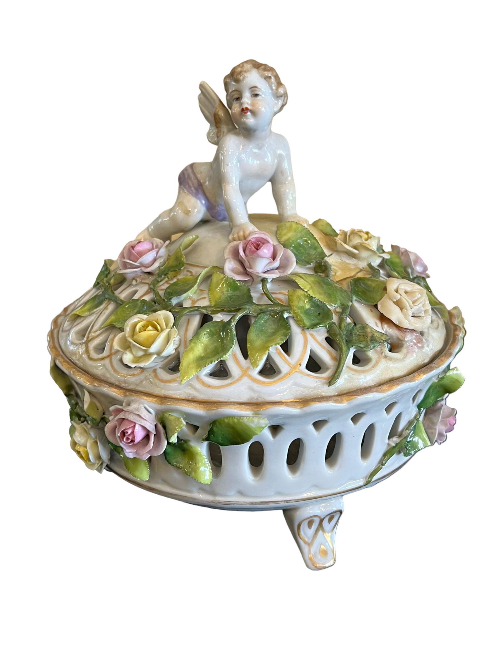 19th Century Dresden Porcelain Lidded Dish (1 of 8)