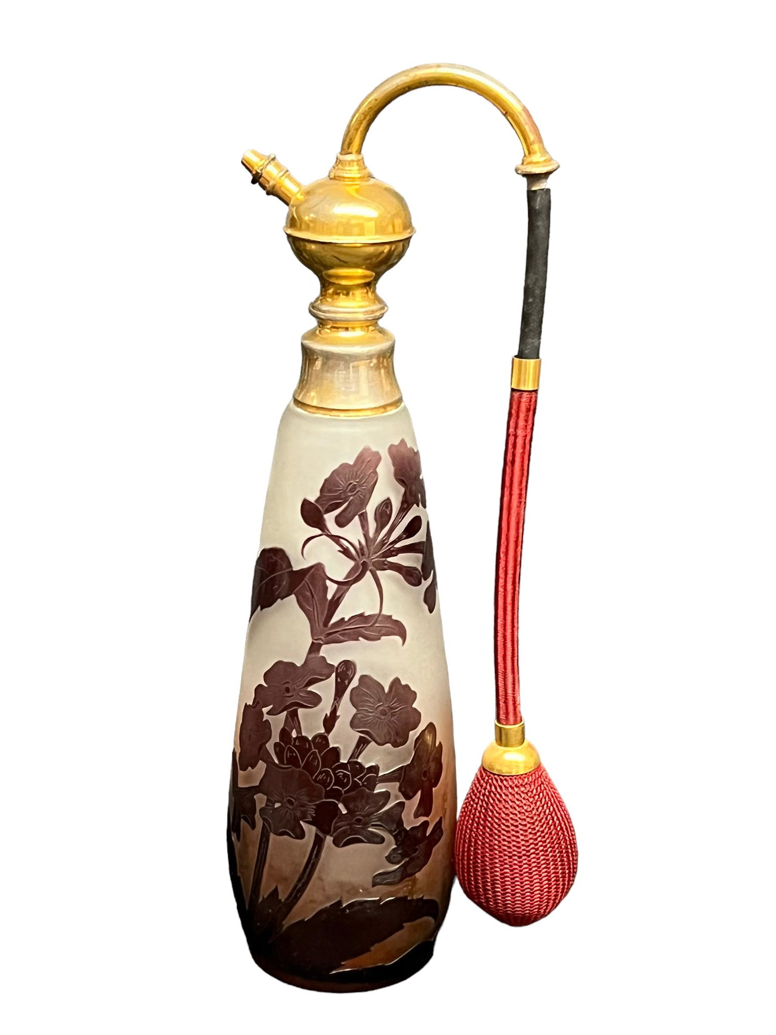 Authentic Galle Glass Perfume Bottle: Authentic Galle Glass Perfume Bottle, Height: 10 Inches