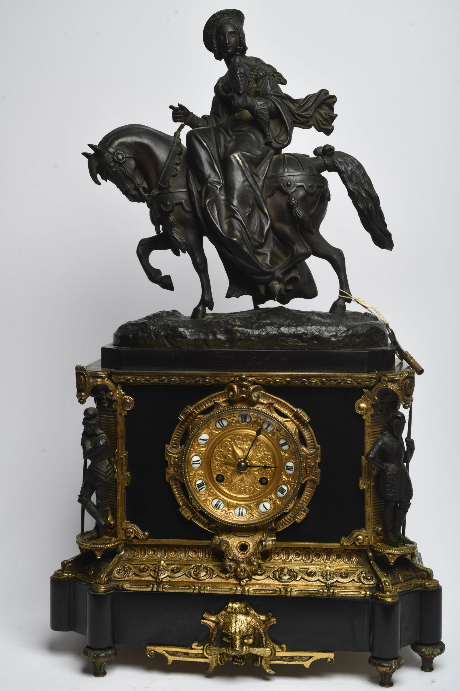 Antique 19th C. Gilt Bronze and Black Marble French Mantle Clock (1 of 11)