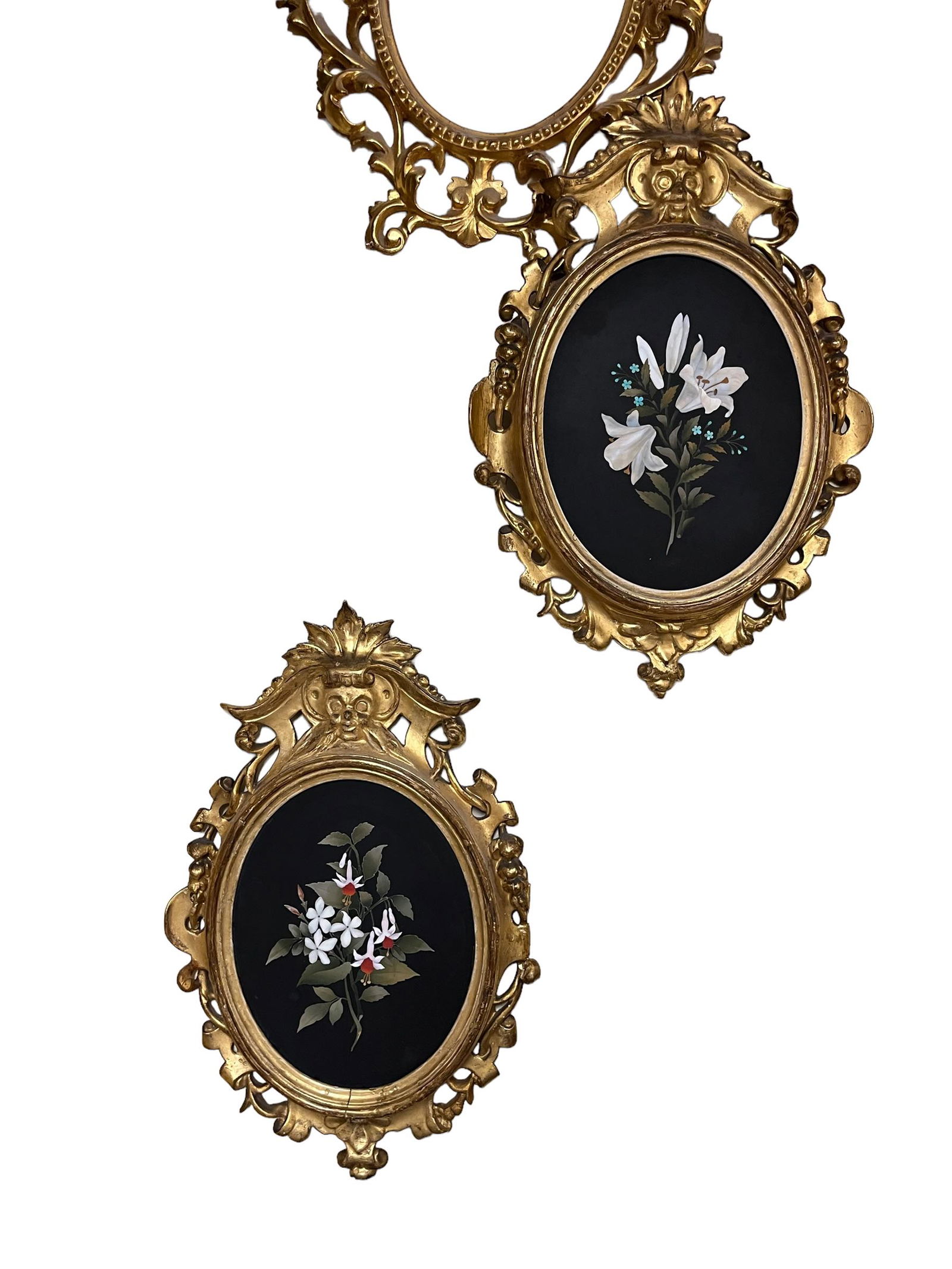 Pair of Framed Italian Pietra Dora Inlaid Marble Plaques, (1 of 5)