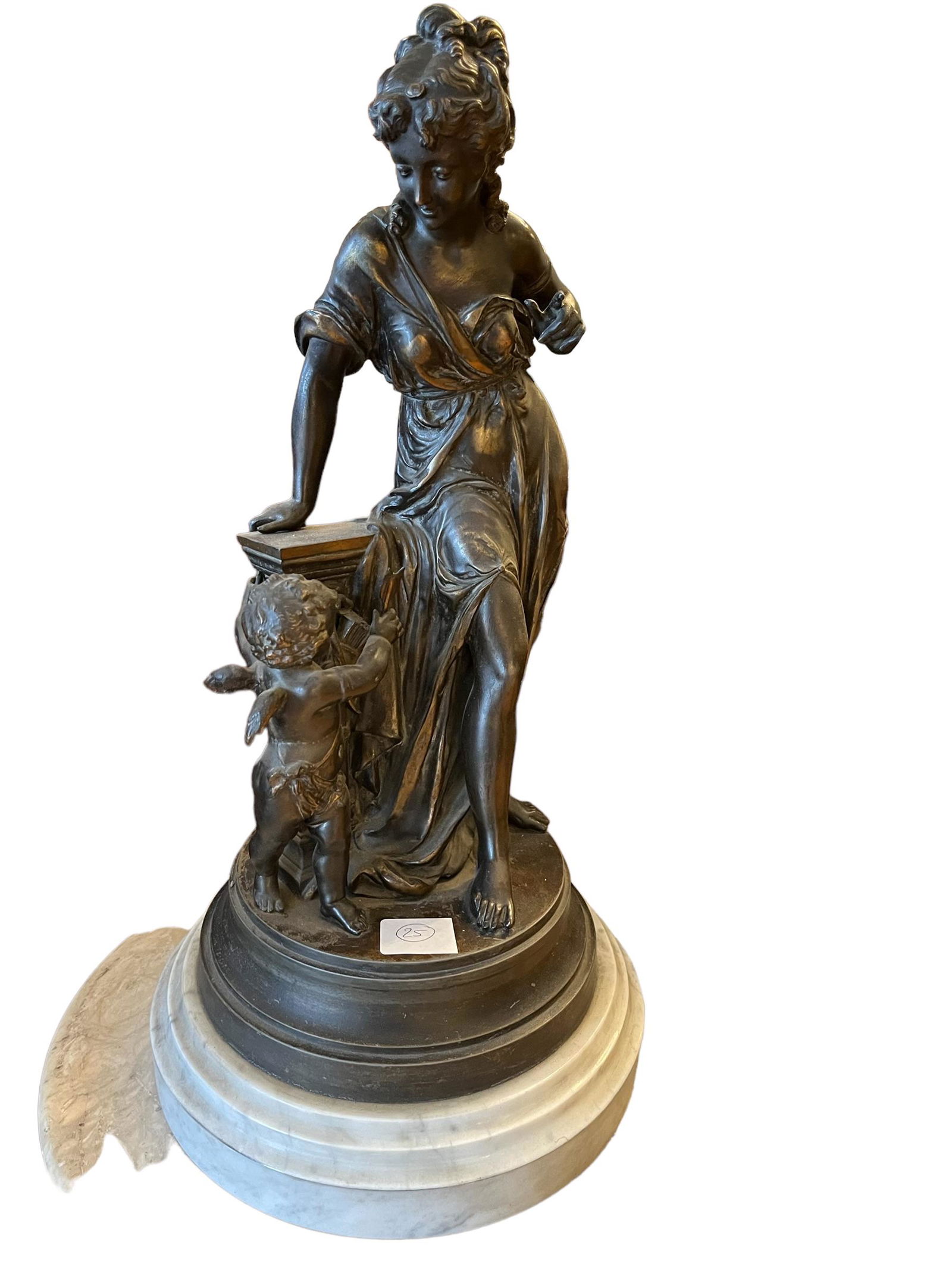 19th C. French bronze Statue of a Lady Signed (1 of 5)