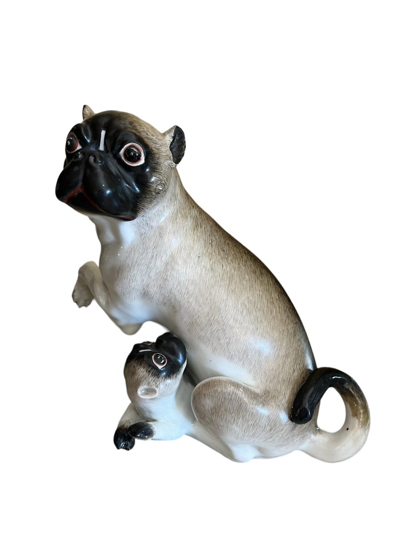 19th Century Meissen Porcelain Cat & Baby (1 of 7)