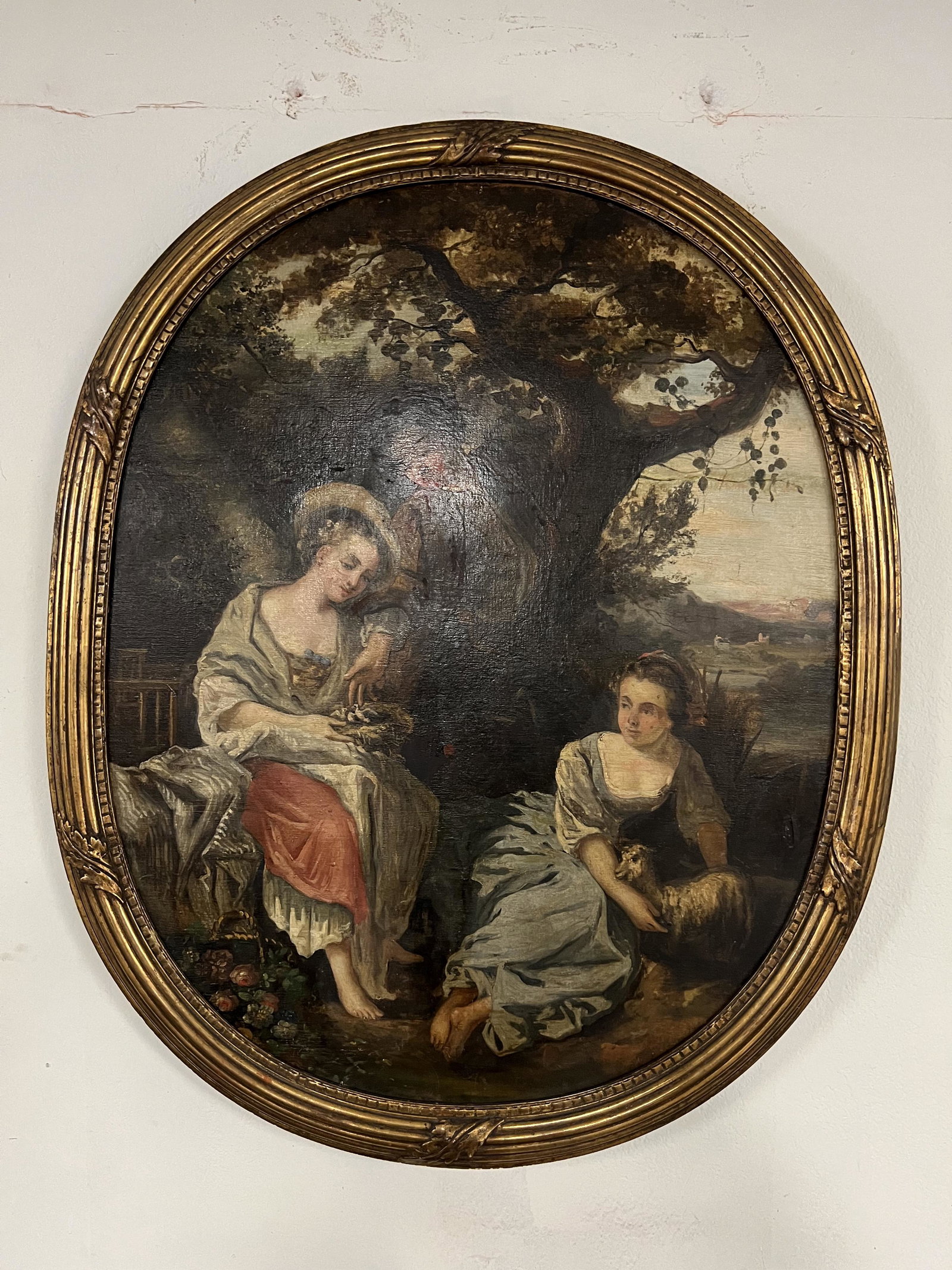19th Century Framed Oil on Canvas Painting Signed: 19th Century Framed Oil on Canvas Painting Signed, Size: 38 x 32 Inches