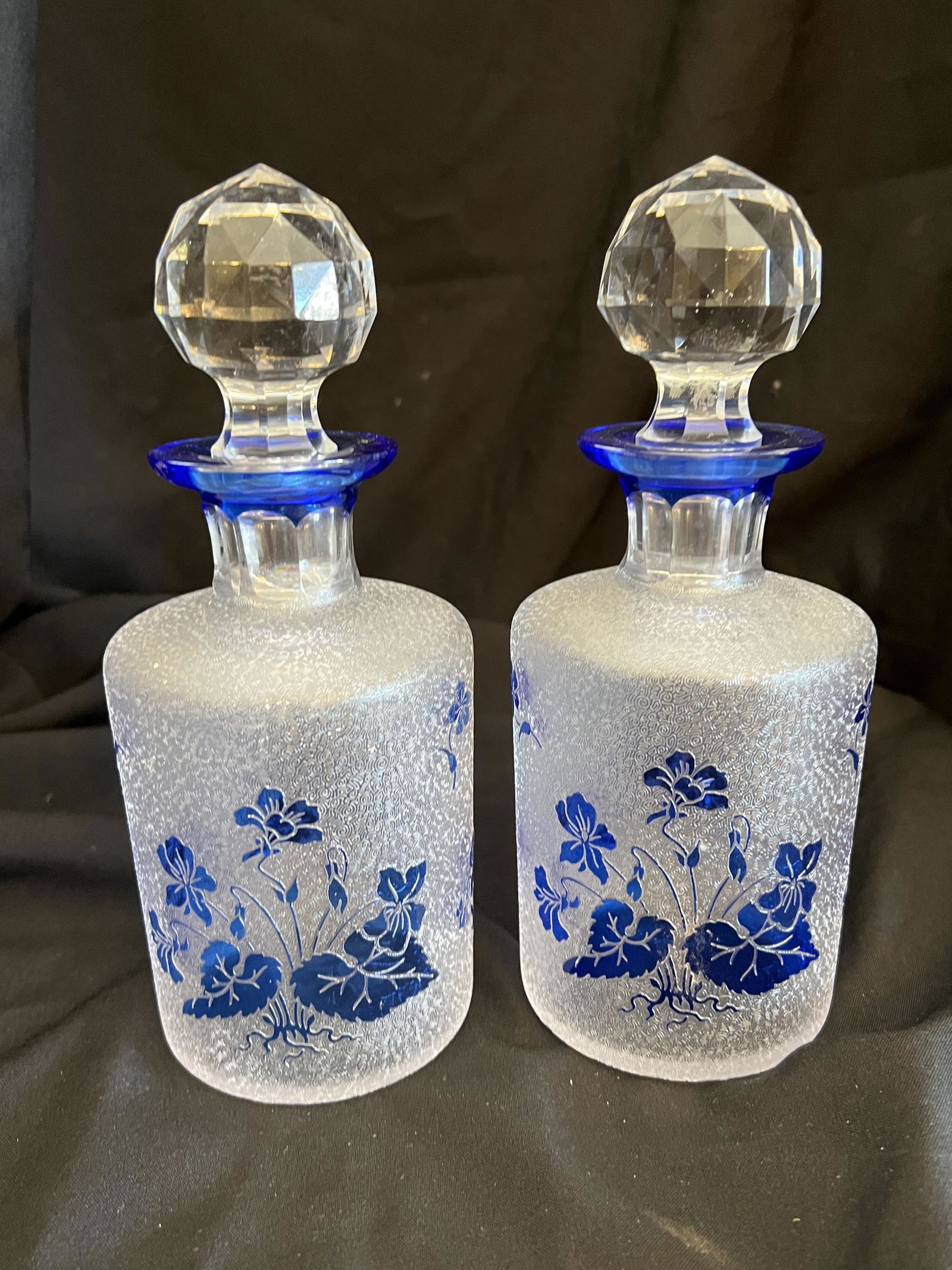 Pair of 19Th C.  Baccarat Crystal Decanters (1 of 8)