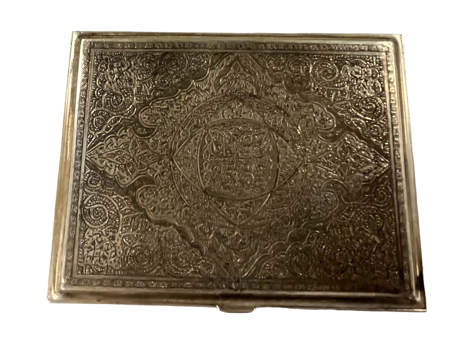 Antique Middle Eastern repose Solid Persian Silver Box, Length: 6 inches, Weight: 319 g. (1 of 5)