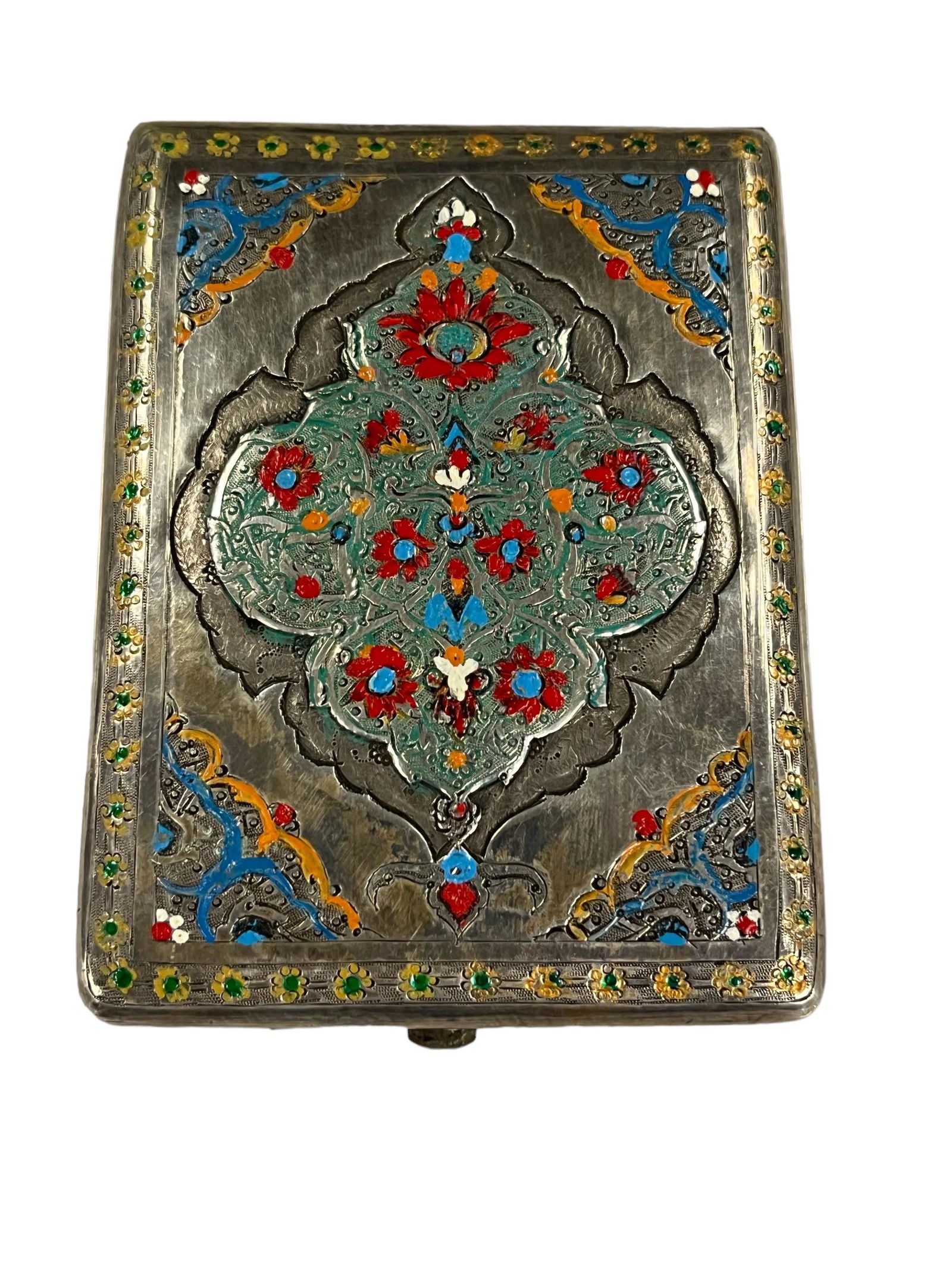 Antique Middle Eastern Persian Solid Silver Ornamental Box, Hand Made, Chased & Repousse. (1 of 7)