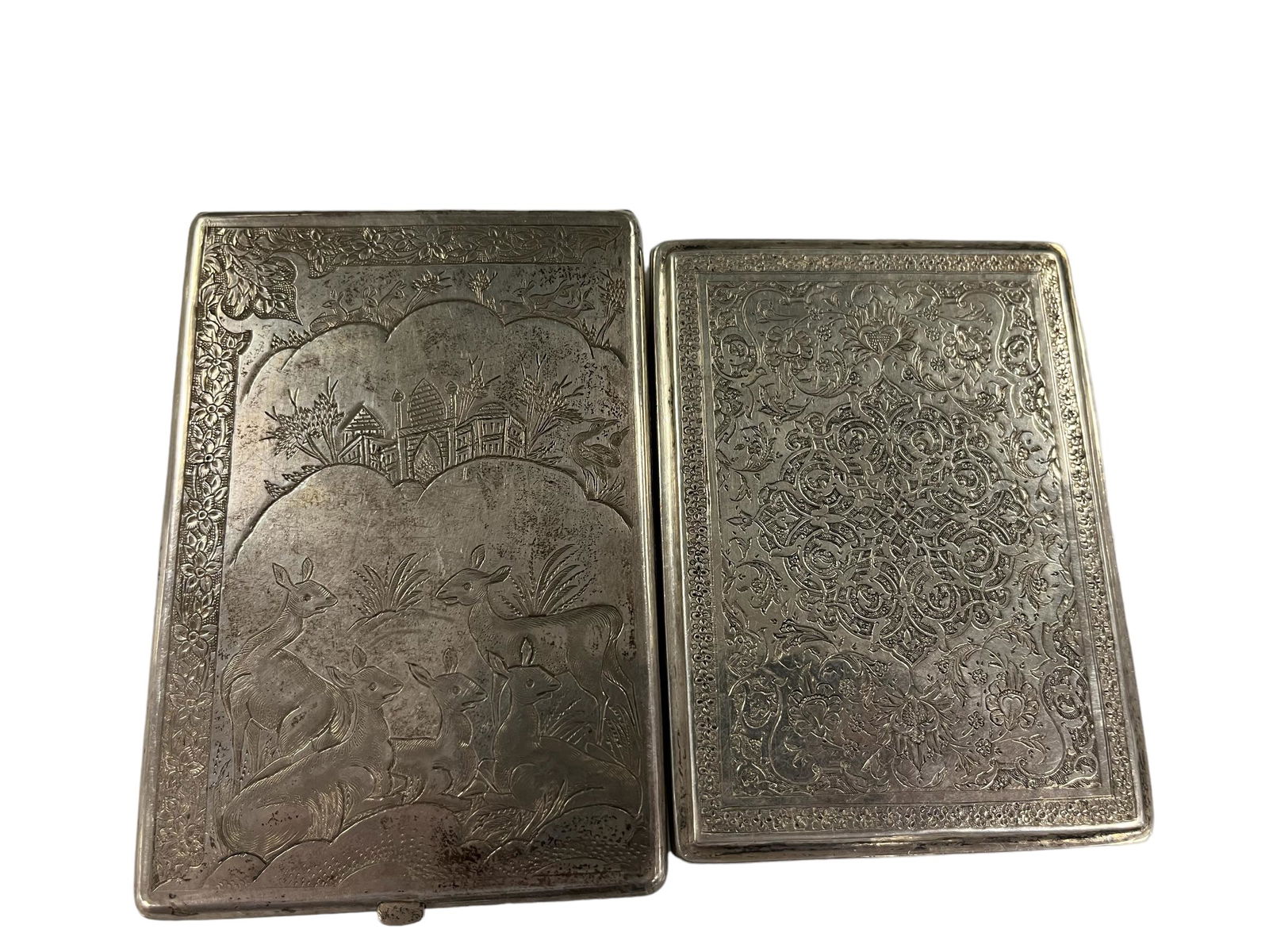 Two Antique Middle Eastern Persian Solid Silver Ornamental Box, Hand Made, Chased & Repousse. (1 of 6)