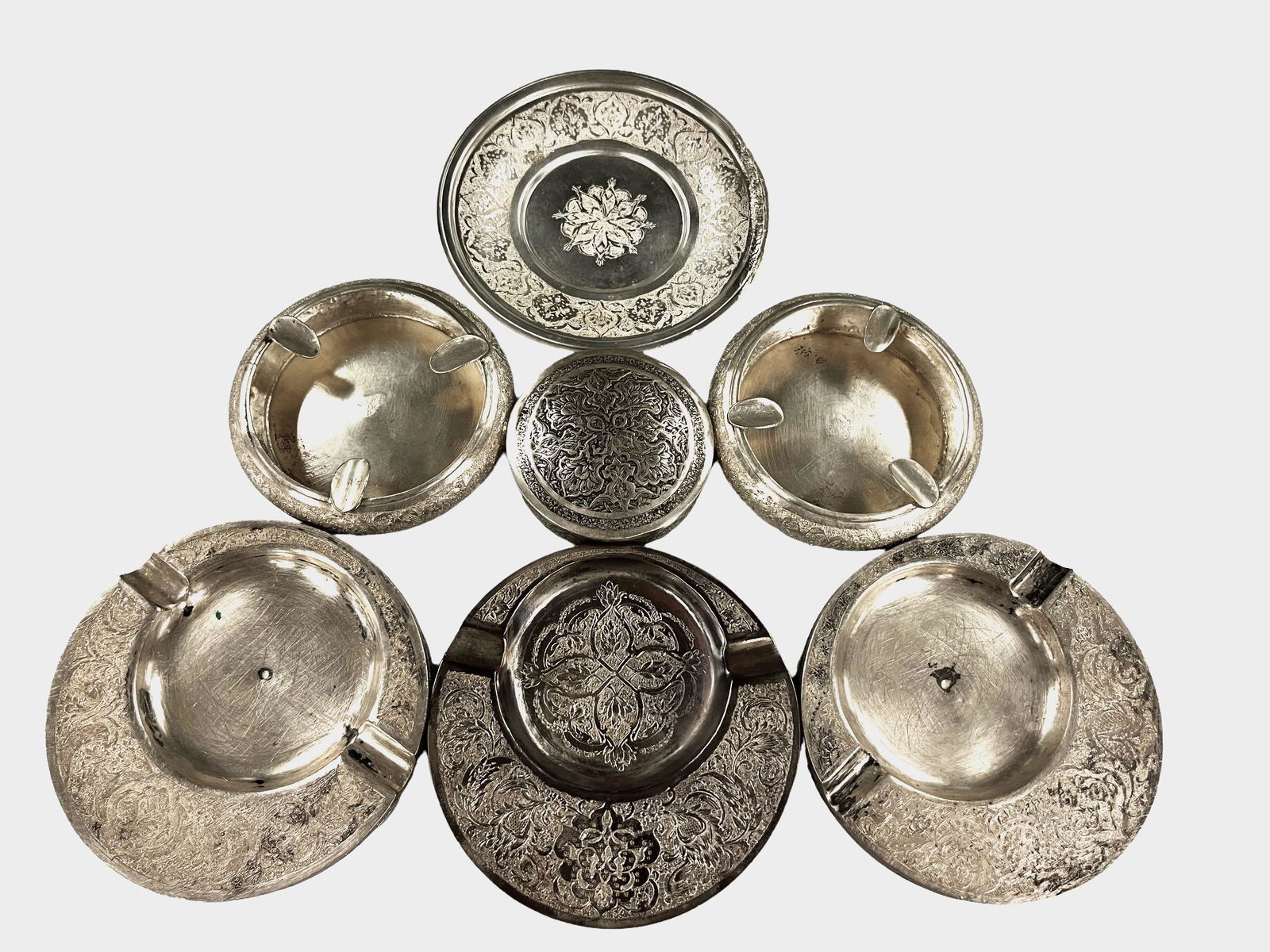 Nine Antique Middle Eastern Persian Solid Silver Ornamental Items, Hand Made, Chased & Repousse (1 of 10)