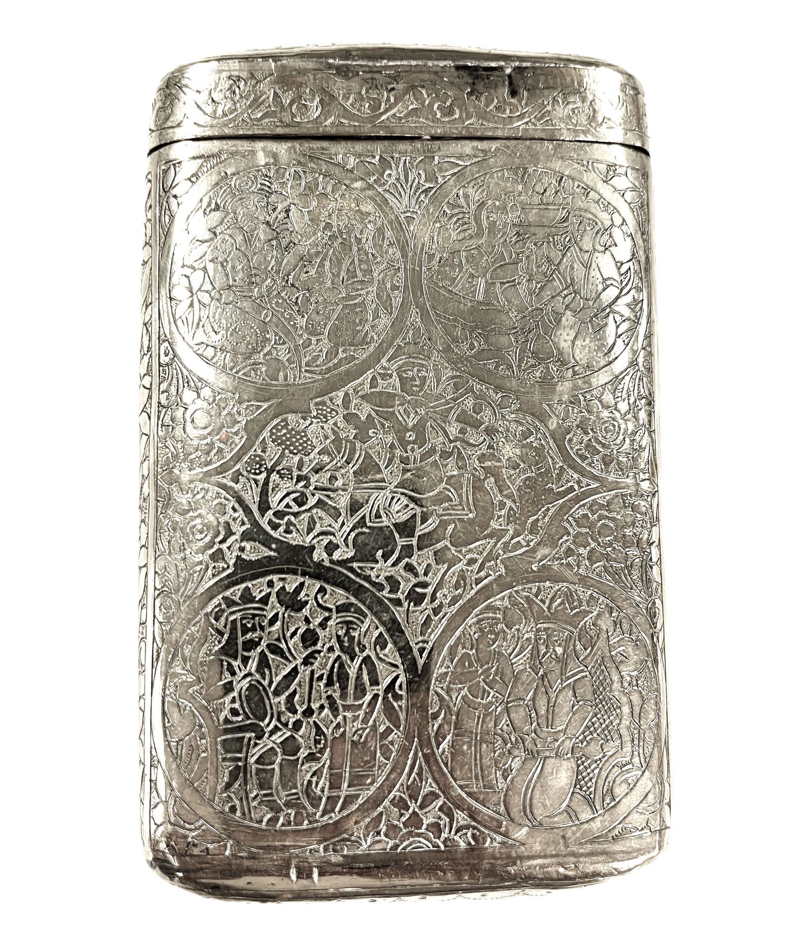 Antique Middle Eastern  Persian Repose Solid Silver Cigar Holder (1 of 6)