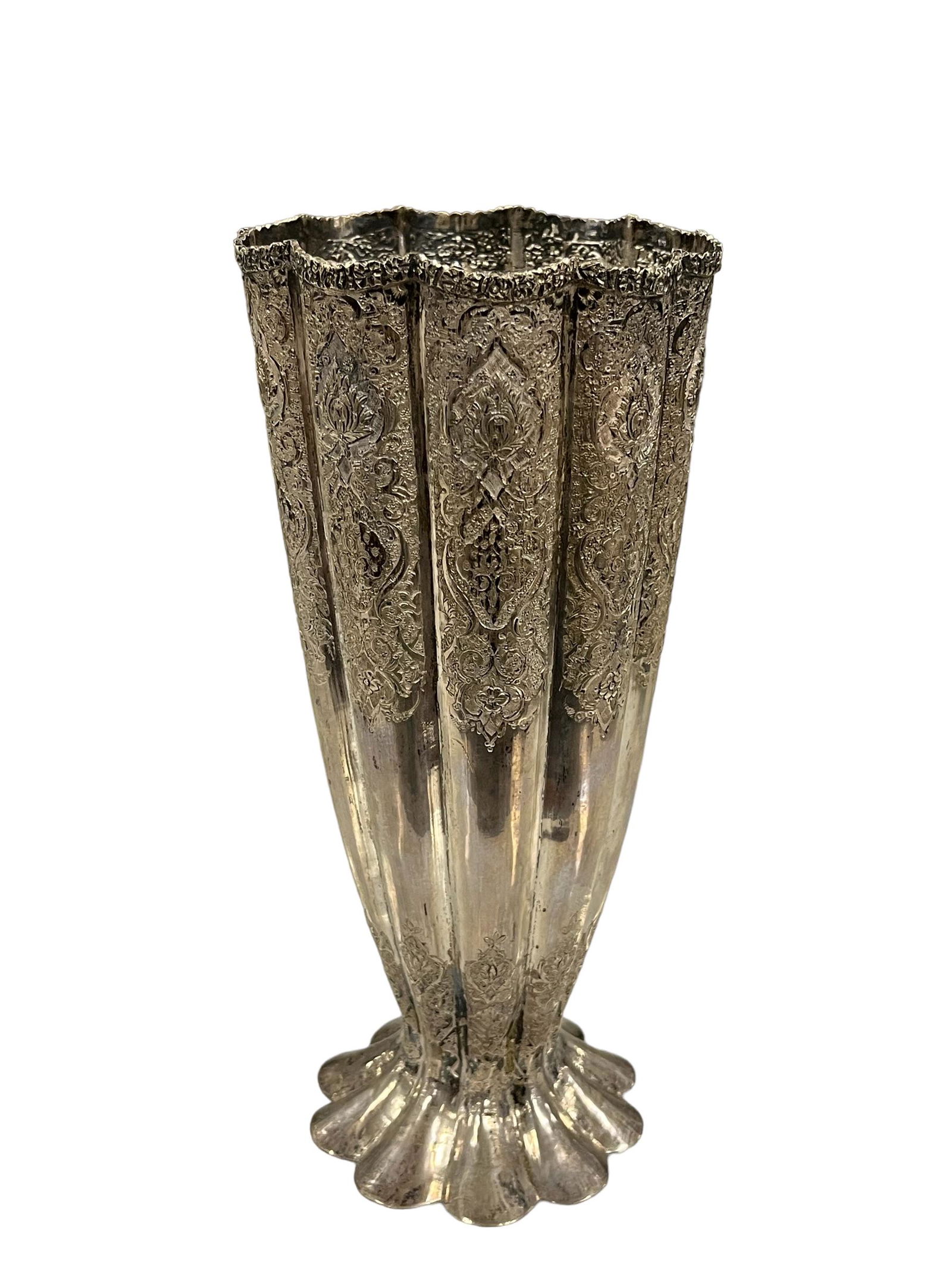 Antique Middle Eastern Persian  Repose Solid Silver Vase (1 of 10)