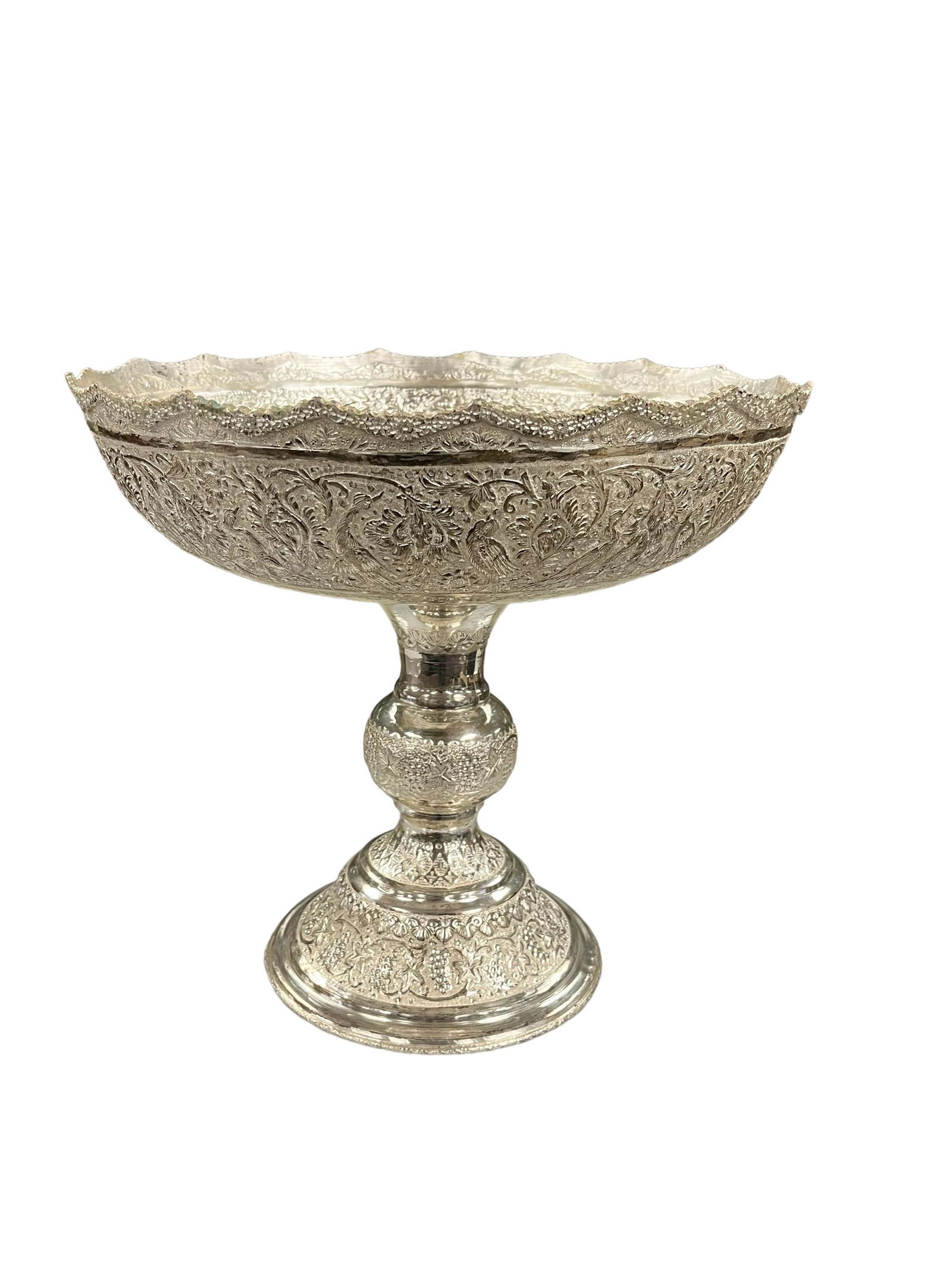 Antique Middle Eastern Persian Solid Silver, Hand Chased & Repousse Silver Center Piece (1 of 13)