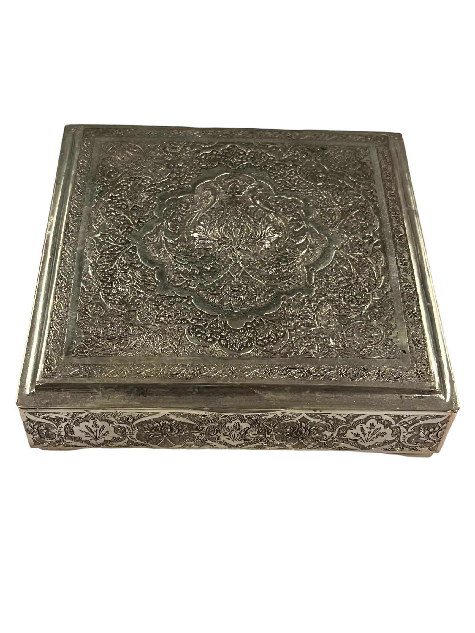 Antique Middle Eastern Persian Solid Silver Repose Box (1 of 8)