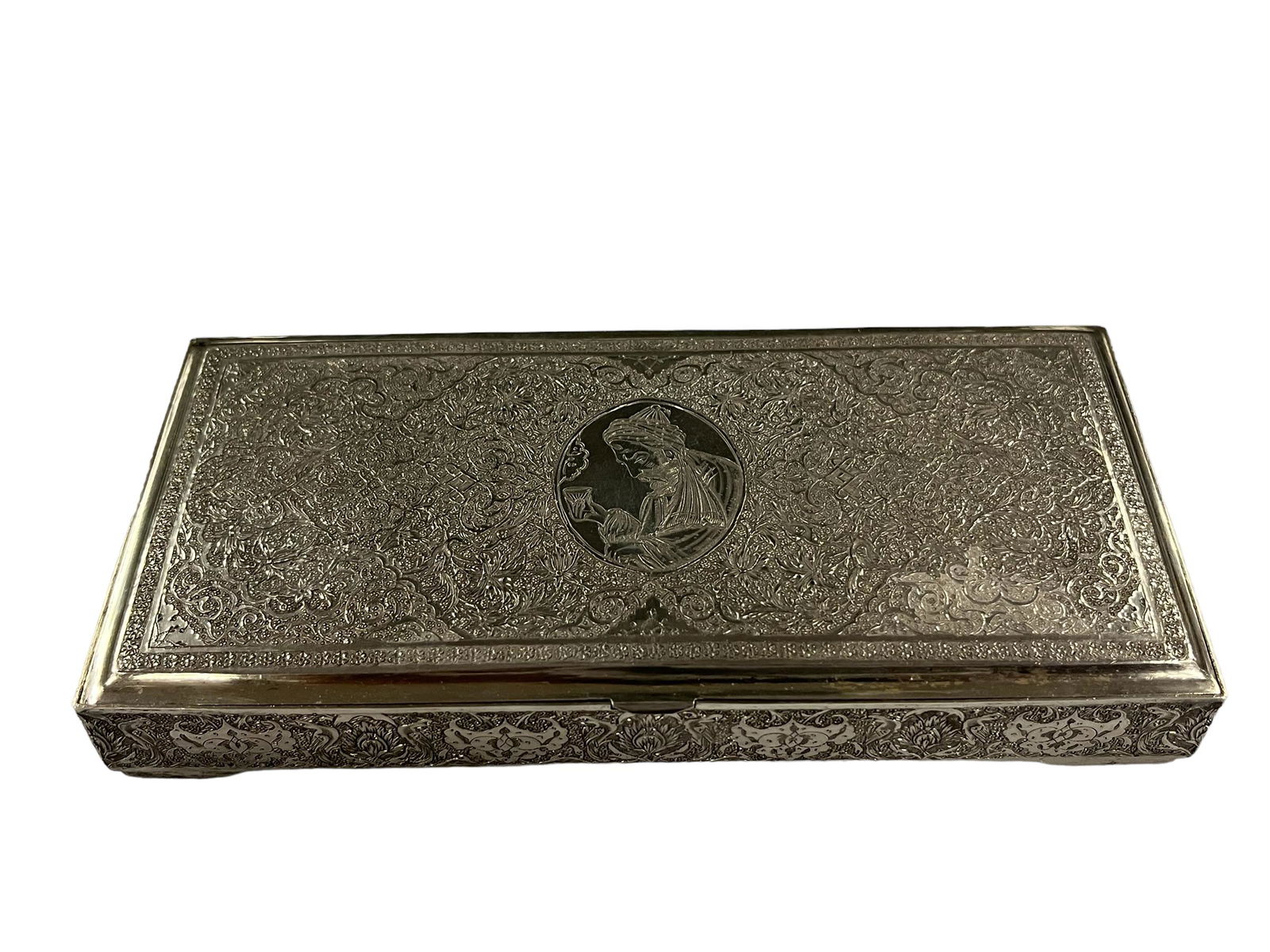 Antique Middle Eastern Persian Solid Silver Repose Box (1 of 9)