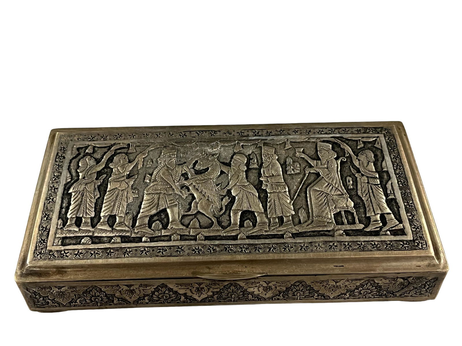 Antique Middle Eastern Persian Solid  Silver Repose Box (1 of 10)