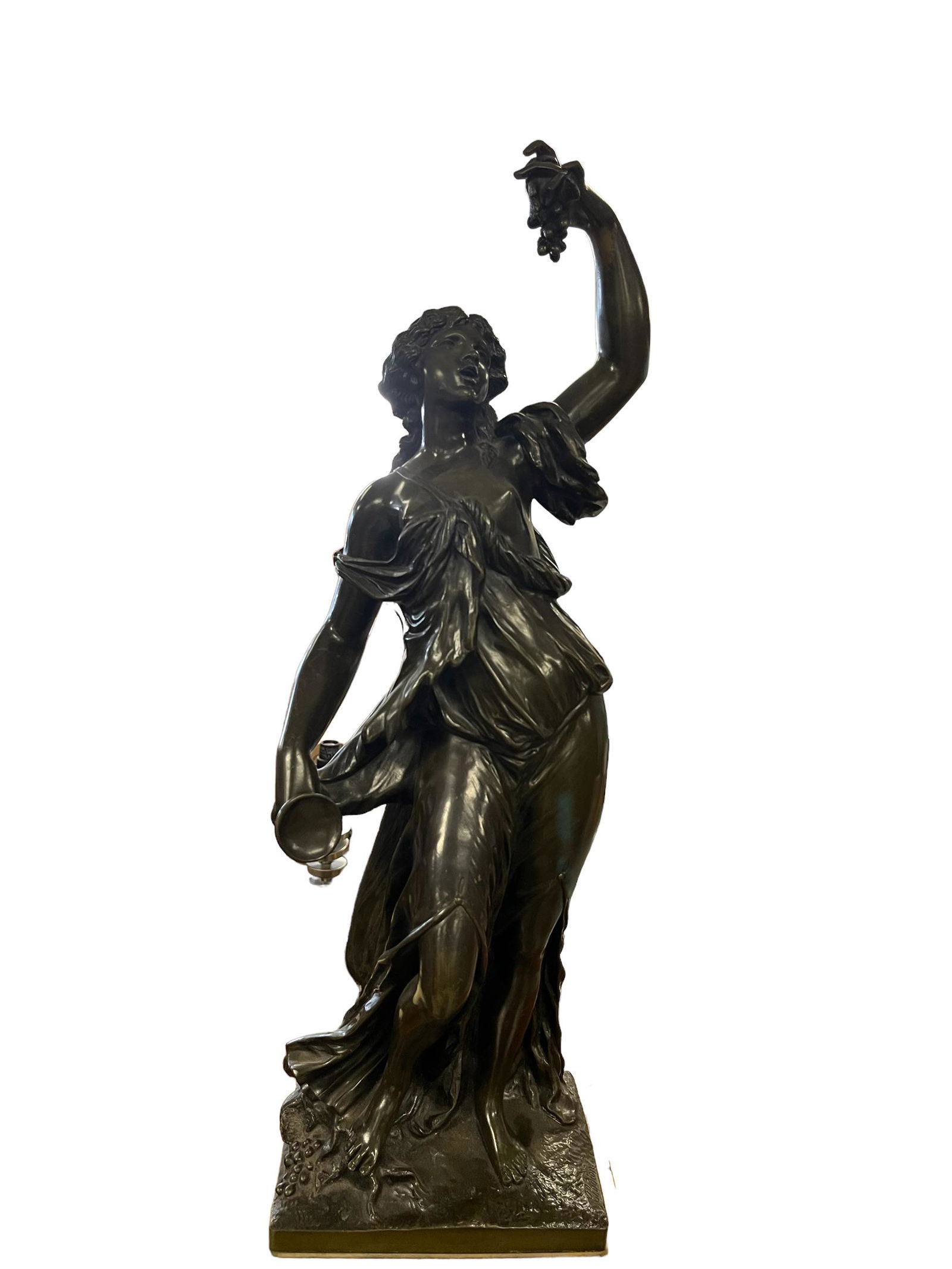 Antique 19th C. French Bronze Statue Standing Lady (1 of 8)