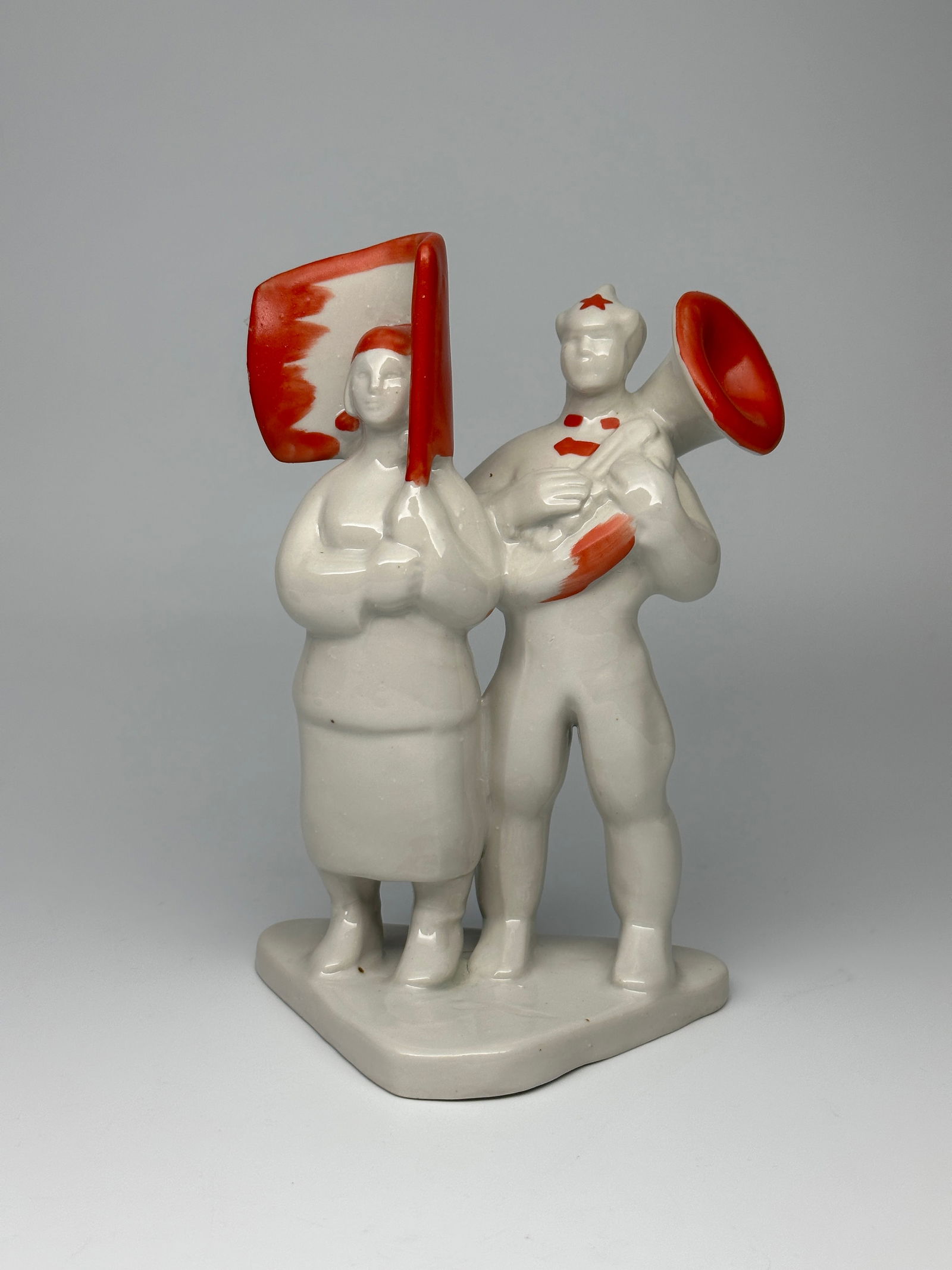 Rare Soviet Porcelain Figurine "The Soldier and the Worker" (Kiev Experimental Arts Ceramic Factory) (1 of 4)