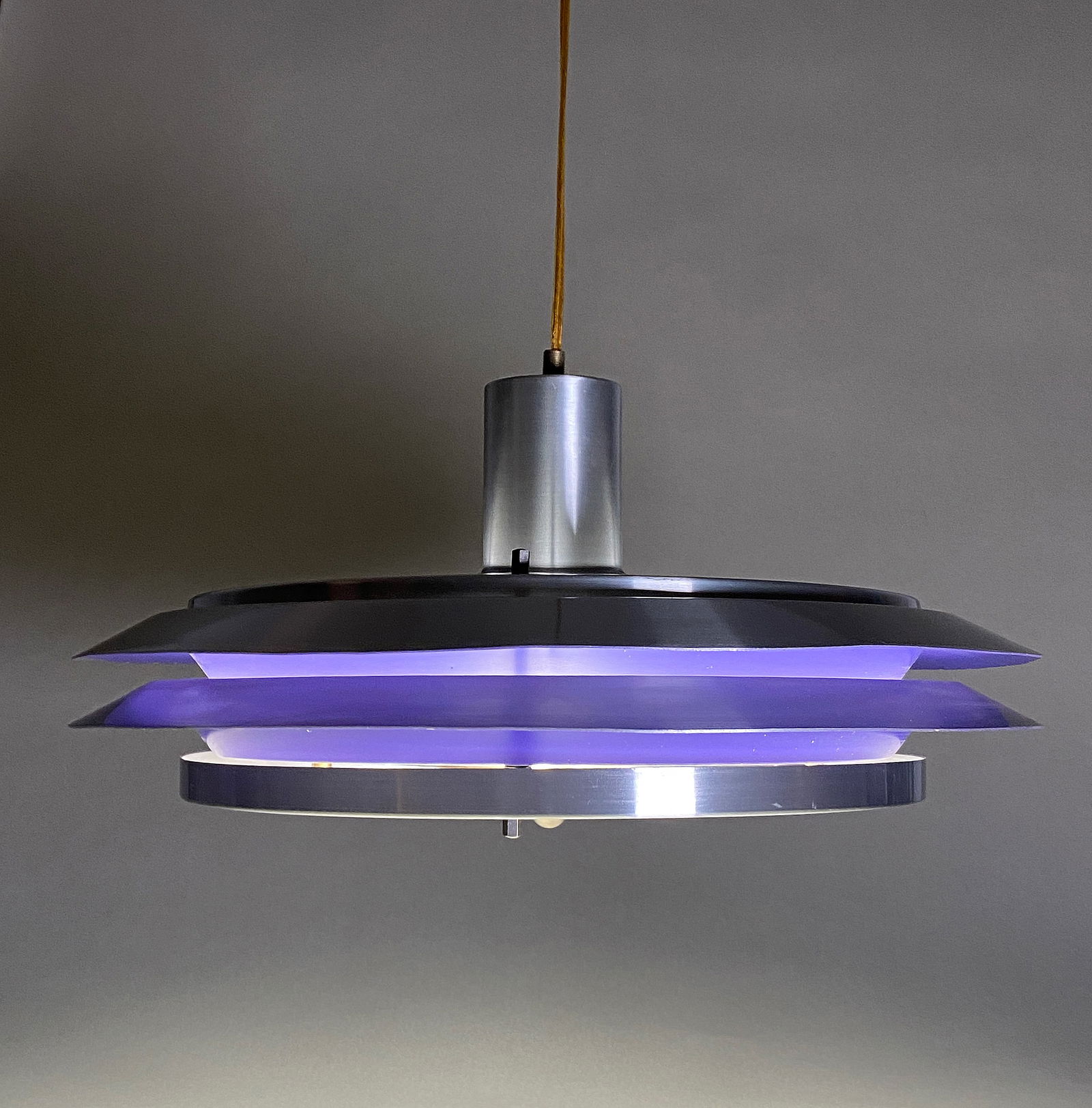 Rare Aluminium Pendant lamp by Lyskaer Belysning, Space Age / Mid 20th Century Danish (1 of 1)