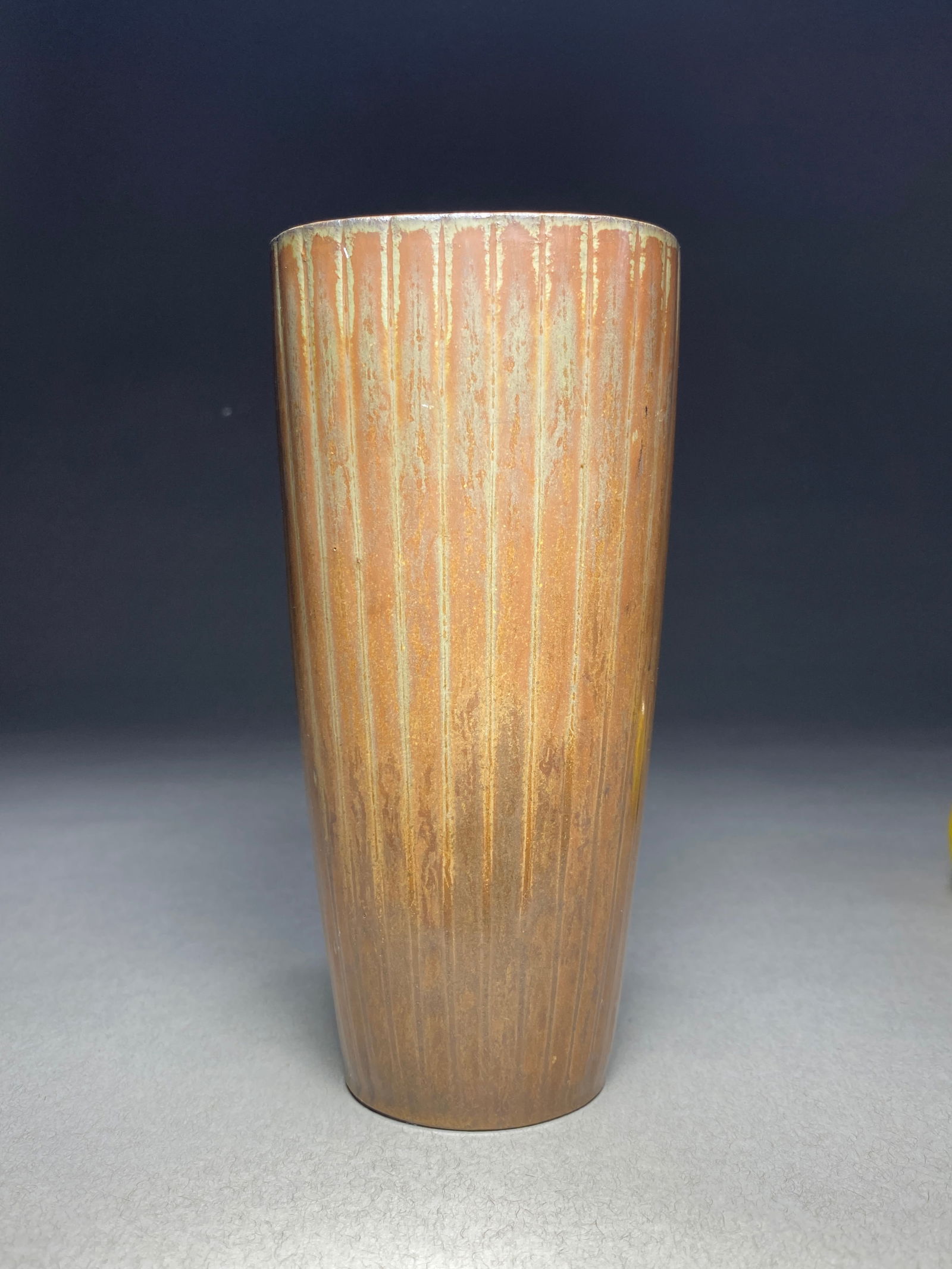 Gunnar Nylund r0rstrand studio vase with haresfur glaze, 1950s: Gunnar Nylund r0rstrand studio vase with haresfur glaze, 1950s An exceptional example of Gunnar Nylund's mastery of the haresfur glaze technique, created during his tenure as artistic director at R0rs