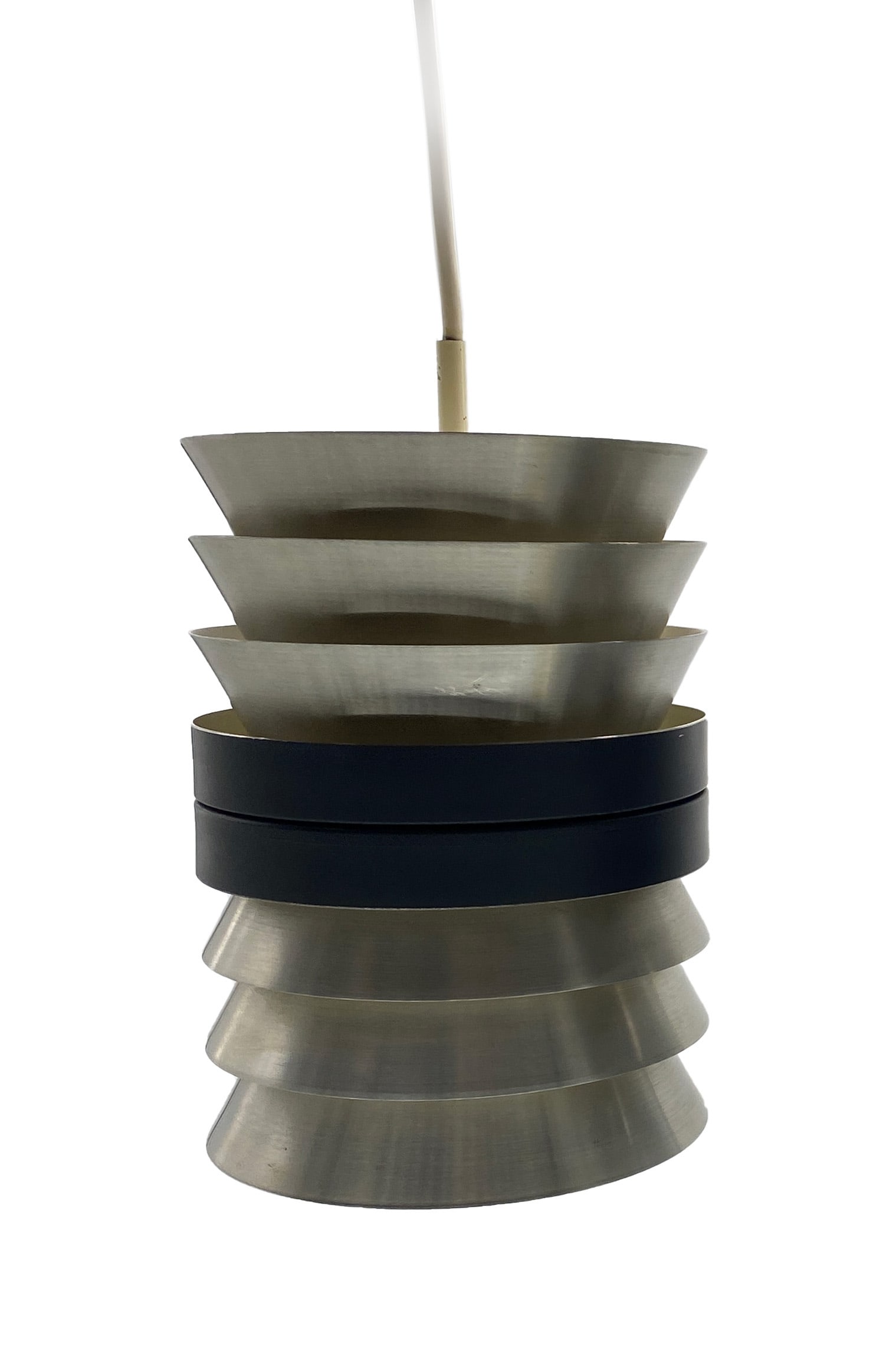 Doria Leuchten Chandelier with black ring 1960s Germany (1 of 2)