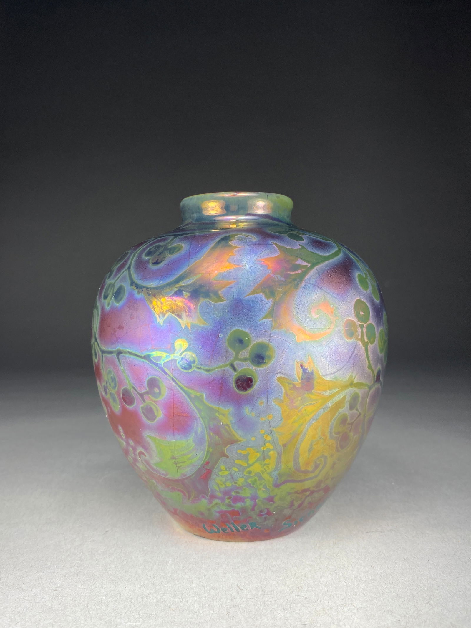 Rare Weller Sicard Iridescent Vase – Exquisite American Art Pottery, Circa 1925 (1 of 14)