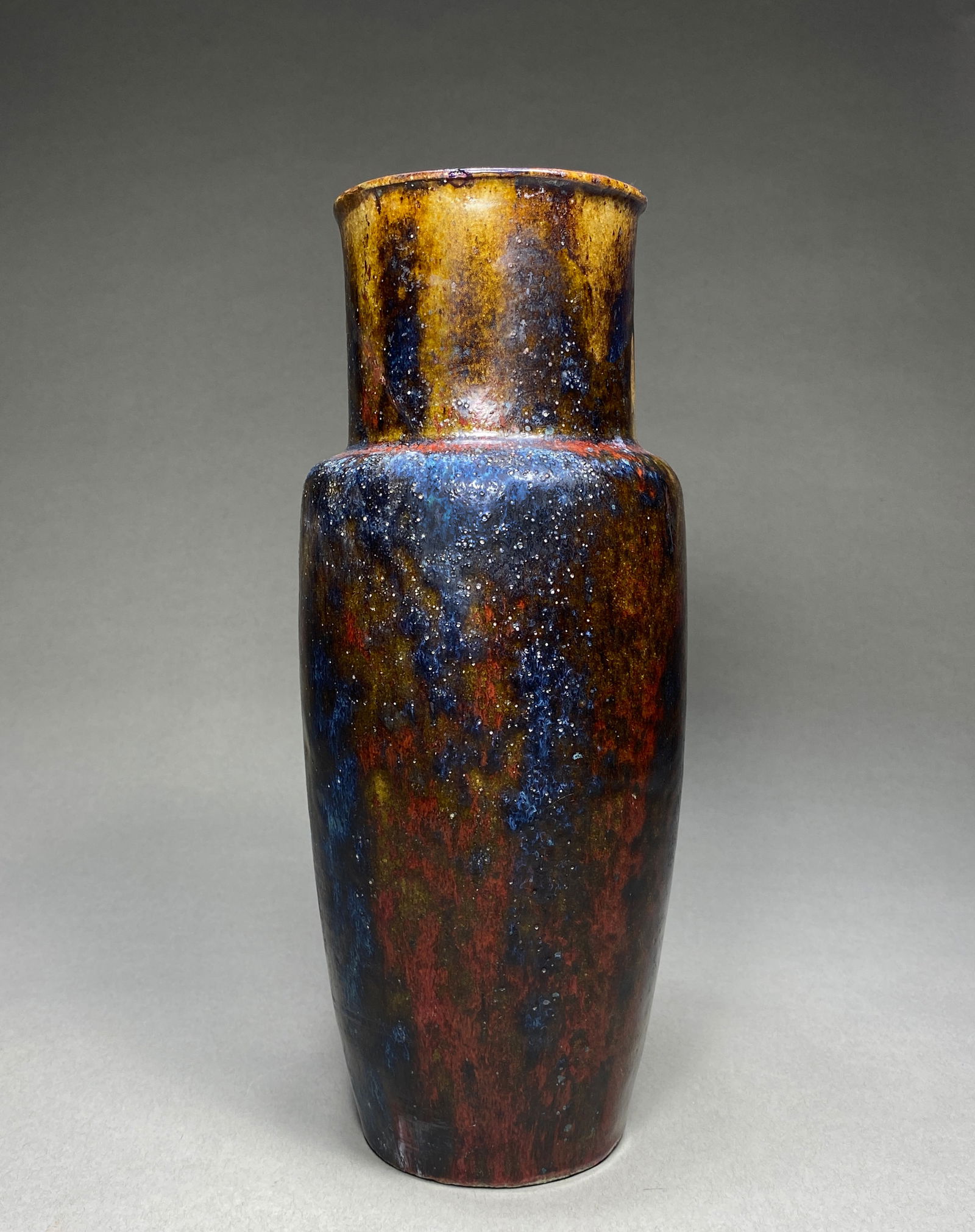 Large French stoneware crimson flambe vase by Pierre-Adrien Dalpayrat (1 of 4)