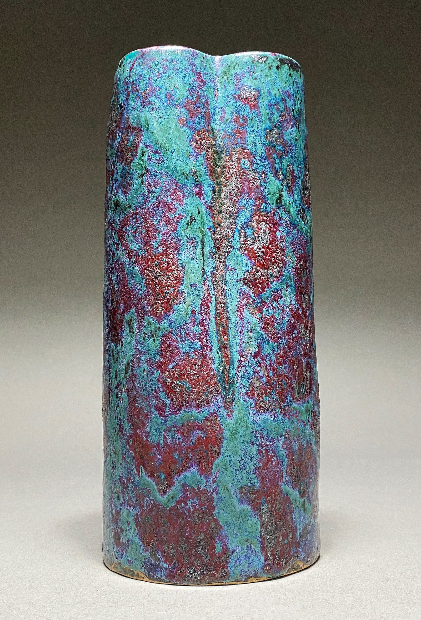 French stoneware crimson flambe vase by Pierre-Adrien Dalpayrat (1 of 3)