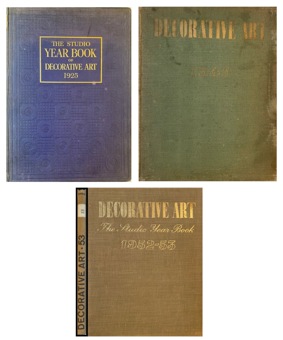 Lot of 3 Books - The Studio Year Book of Decorative Art (1925, 1948-49, 1952-53): Lot of 3 Books The Studio Year Book of Decorative Art - 1925 Decorative Art - The Studio Year Book 1948-49 Decorative Art - The Studio Year Book 1952-53 This collection of mid-century and Art Deco era