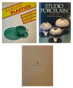 Lot of 3 Books - 20th-Century Decorative Arts and Design: Lot of 3 Books Georg Jensen - Exhibition or Catalog Publication Classic Plastics: From Bakelite to High-Tech by Sylvia Katz Studio Porcelain by Peter Lane (Foreword by David Leach) This trio of