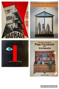 Lot of 4 Books - Design Movements and Decorative Arts: Lot of 4 Books The Price Guide to Pine Furniture and Kitchenalia - A Miller’s Guide Bauhaus 1919-1928 Towards Post-Modernism: Design Since 1851 by Michael Collins Eye for Industry This group