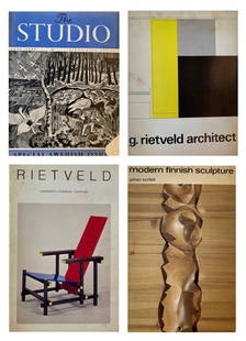 Lot of 4 Books - European Modernism and Nordic Art: Lot of 4 Books g. rietveld architect The Studio: Special Swedish Issue - July 1952 Rietveld - Wadsworth Atheneum, Hartford Modern Finnish Sculpture by Goran Schildt This collection highlights