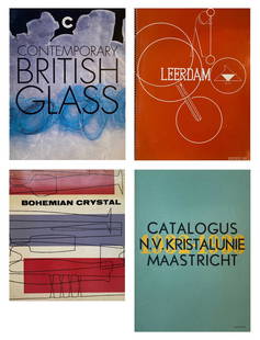 Lot of 4 Books - European Glass Design and Crystal Catalogs: Lot of 4 Books Catalogus N.V. Kristalunie Maastricht 1958-59 Contemporary British Glass Leerdam - Herdruk 1990 (Reprint) Bohemian Crystal This lot brings together historical and contemporary