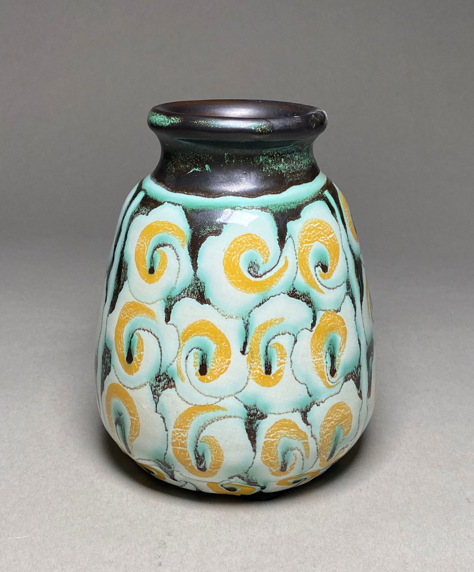 Decorative Art Deco Vase by Louis Randour - Faiencerie de Saint Ghislain, Belgium - Circa 1930s (1 of 4)