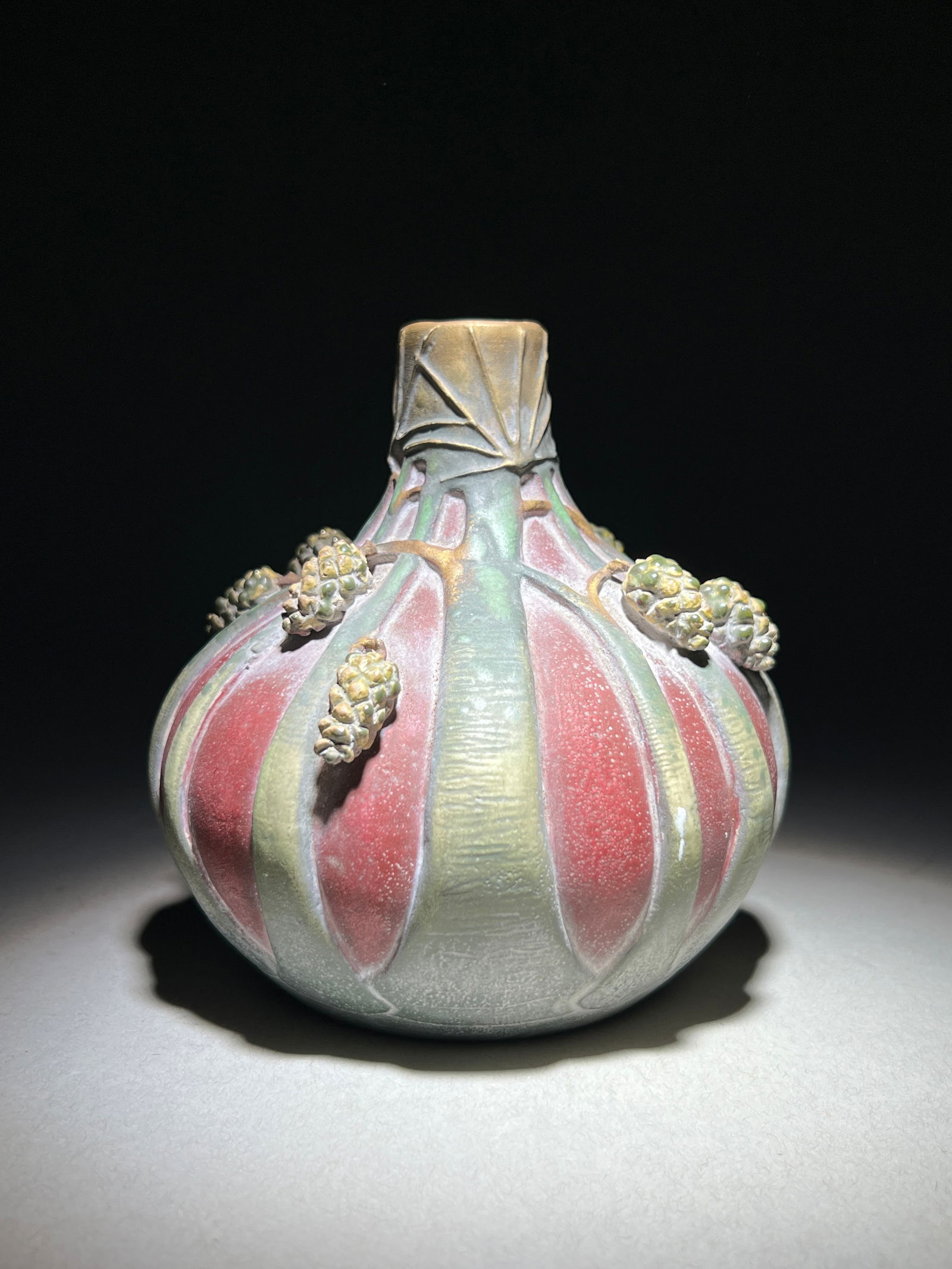 Art Nouveau Red Pine Cone Vase by Paul Dachsel - Turn-Teplitz, c.1900 (1 of 10)