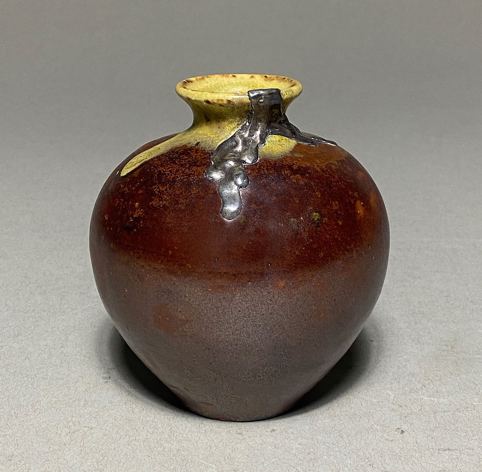 Alexandre Bigot -  Art Nouveau Drip-Glazed Vase with Sterling Silver Mounting - late 19th Century (1 of 10)